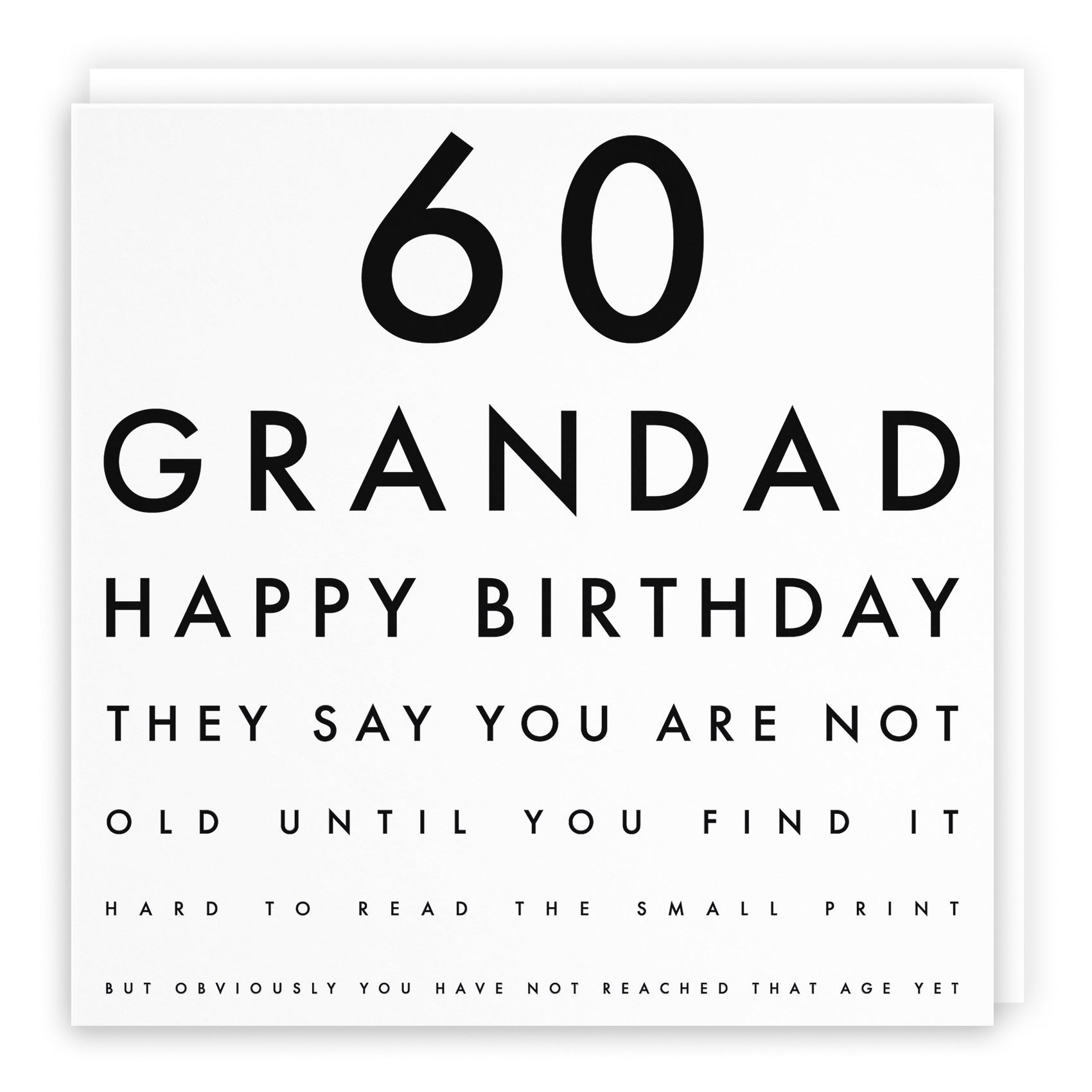 60th Grandad Eye Sight Joke Birthday Card Letters - Default Title (B08GZR95Q3)