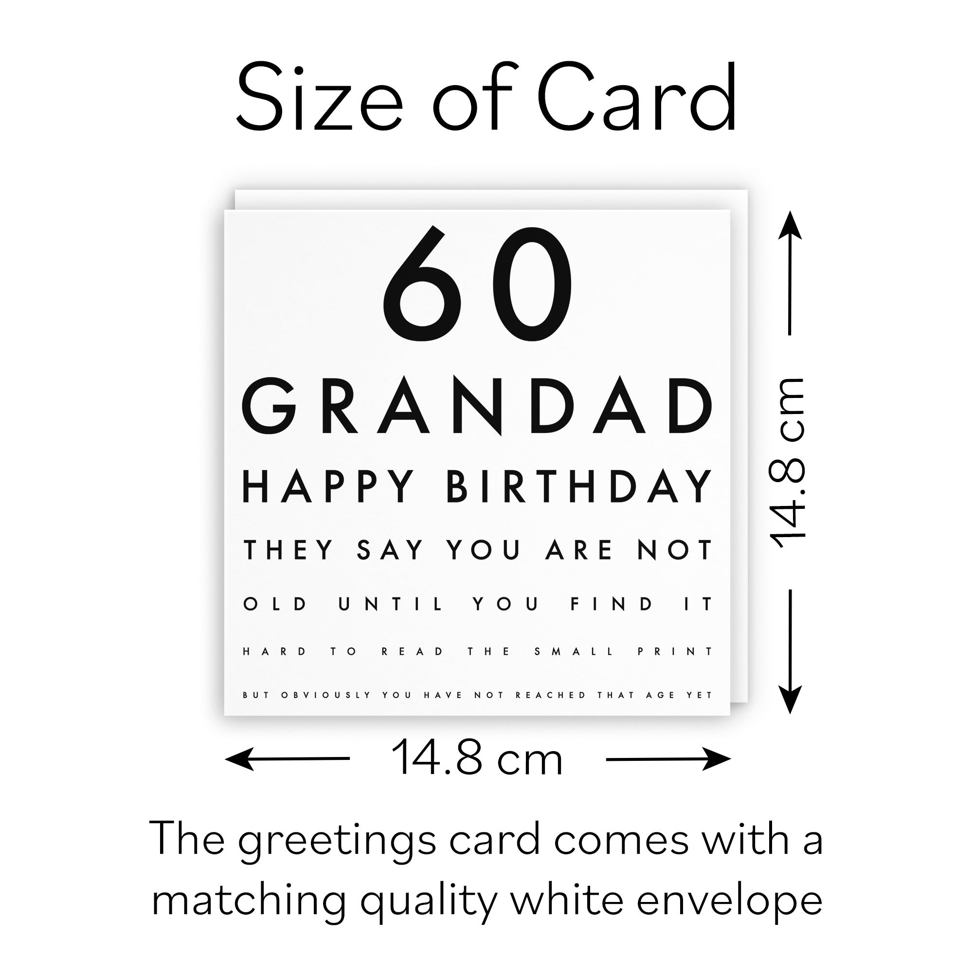 60th Grandad Eye Sight Joke Birthday Card Letters - Default Title (B08GZR95Q3)