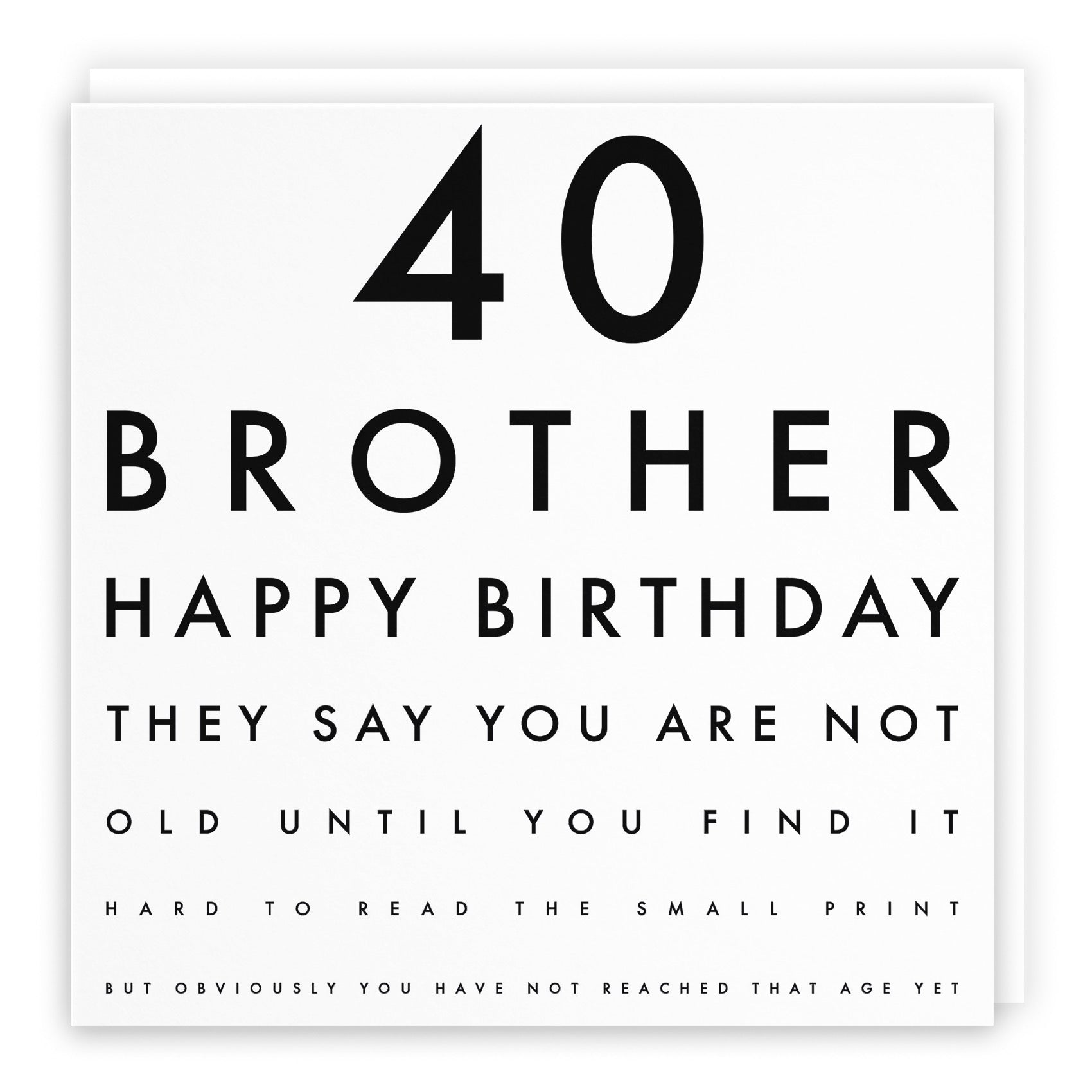 40th Brother Humorous Birthday Card Letters - Default Title (B08GZZF33W)