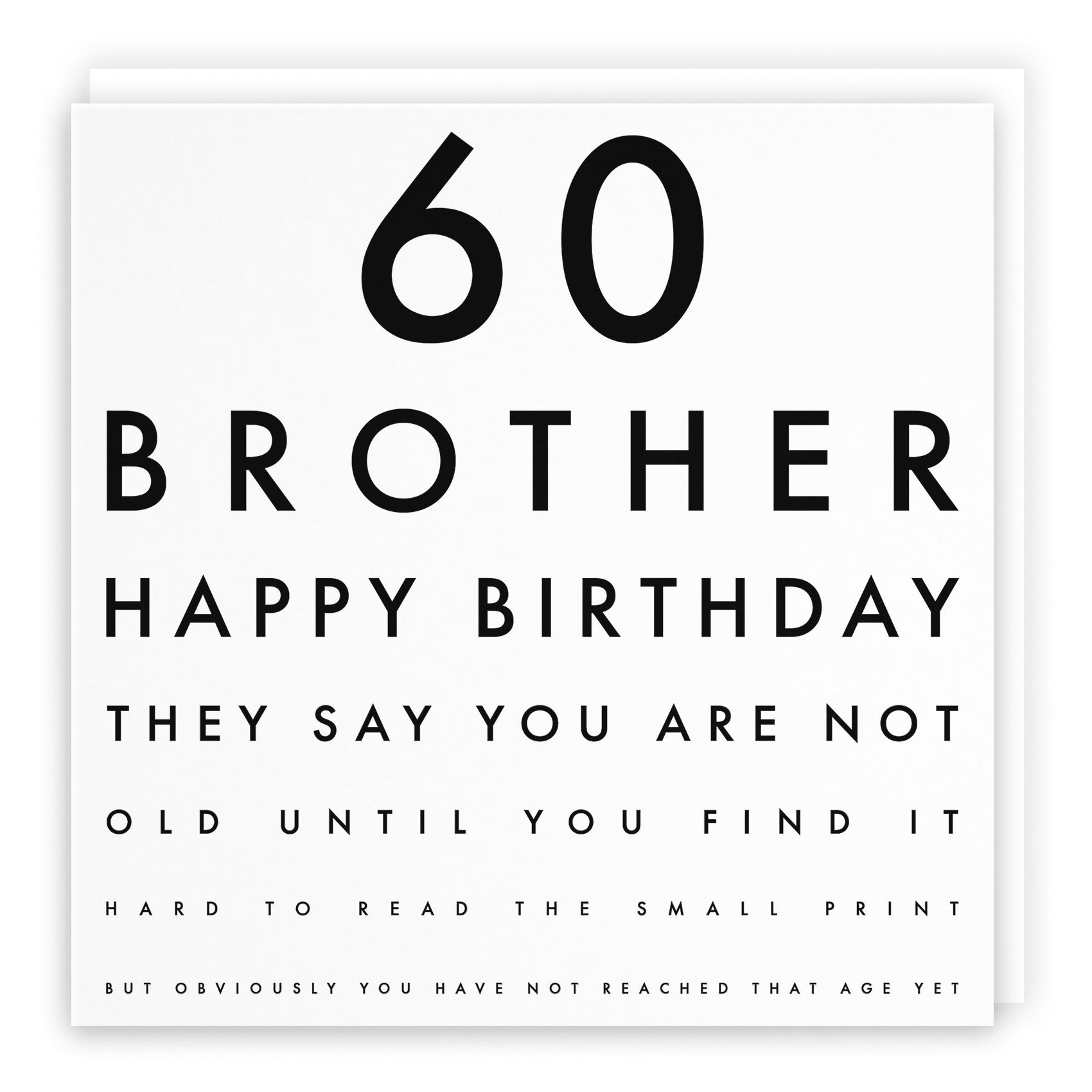 60th Brother Eye Sight Joke Birthday Card Letters - Default Title (B08GZZM31B)
