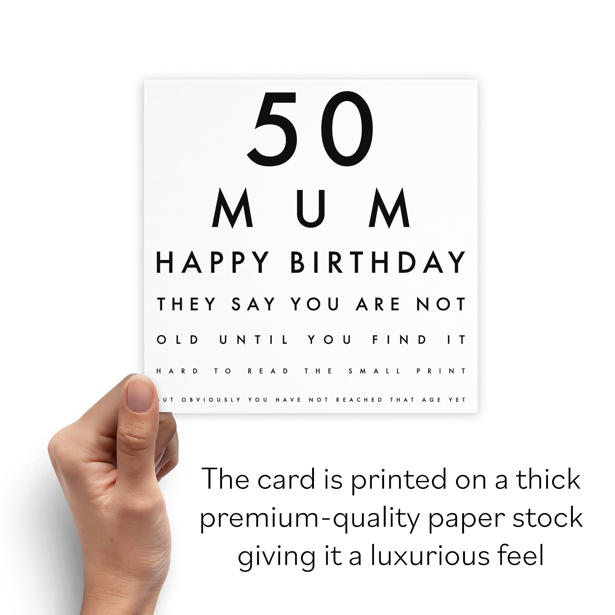 50th Mum Eye Sight Joke Birthday Card Letters - Default Title (B08H11G5WJ)