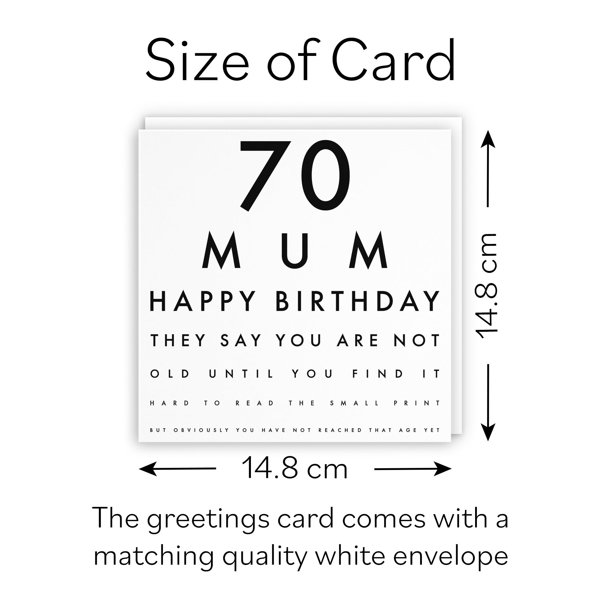 70th Mum Eye Sight Joke Birthday Card Letters - Default Title (B08H11Q2TG)