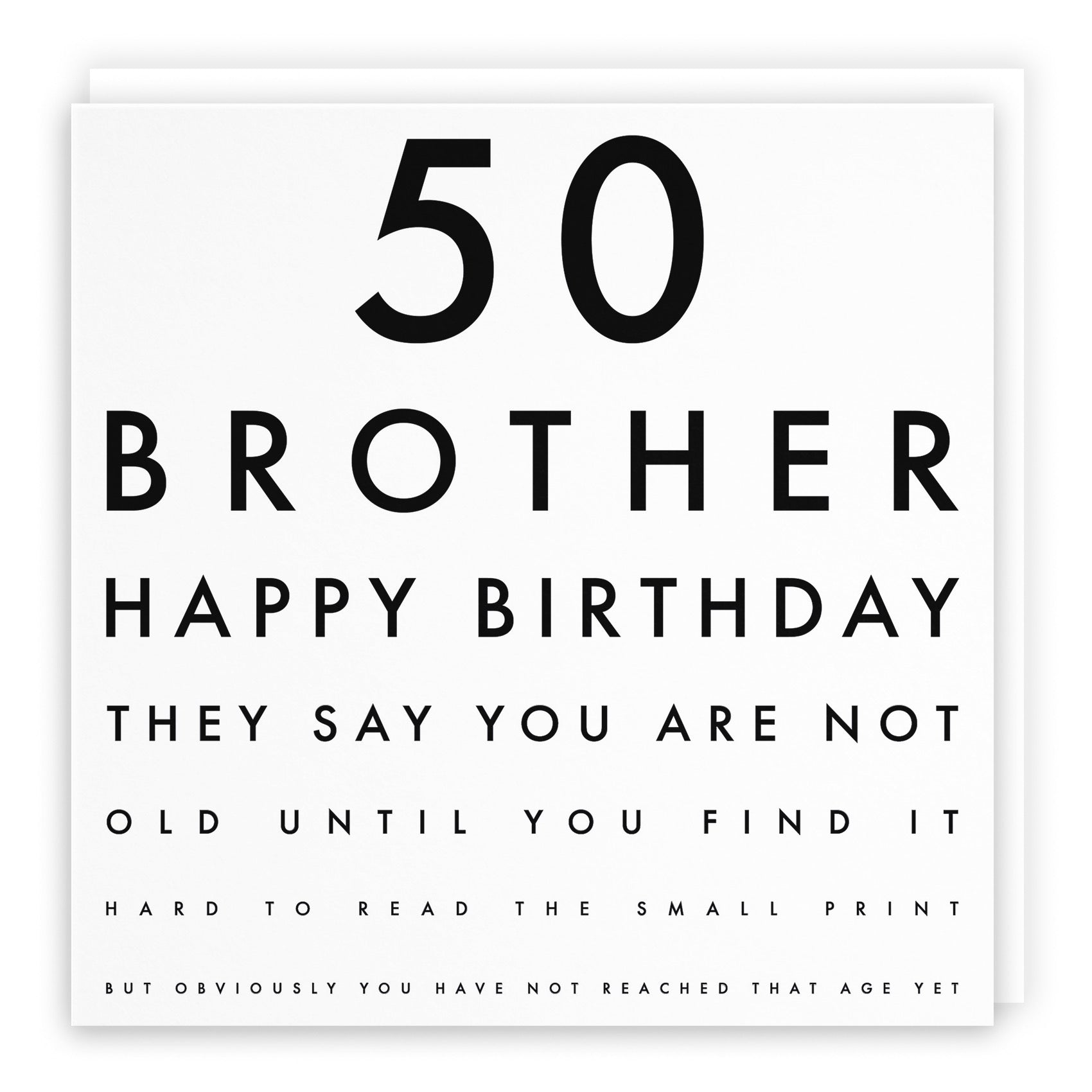 50th Brother Eye Sight Joke Birthday Card Letters - Default Title (B08H12ZLGZ)