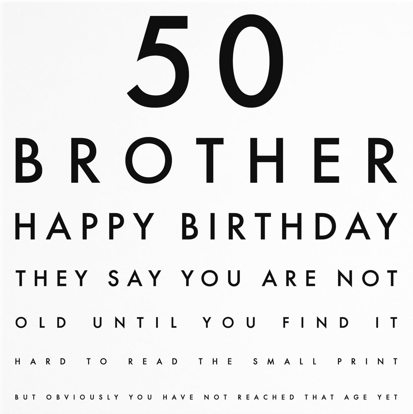 50th Brother Eye Sight Joke Birthday Card Letters - Default Title (B08H12ZLGZ)