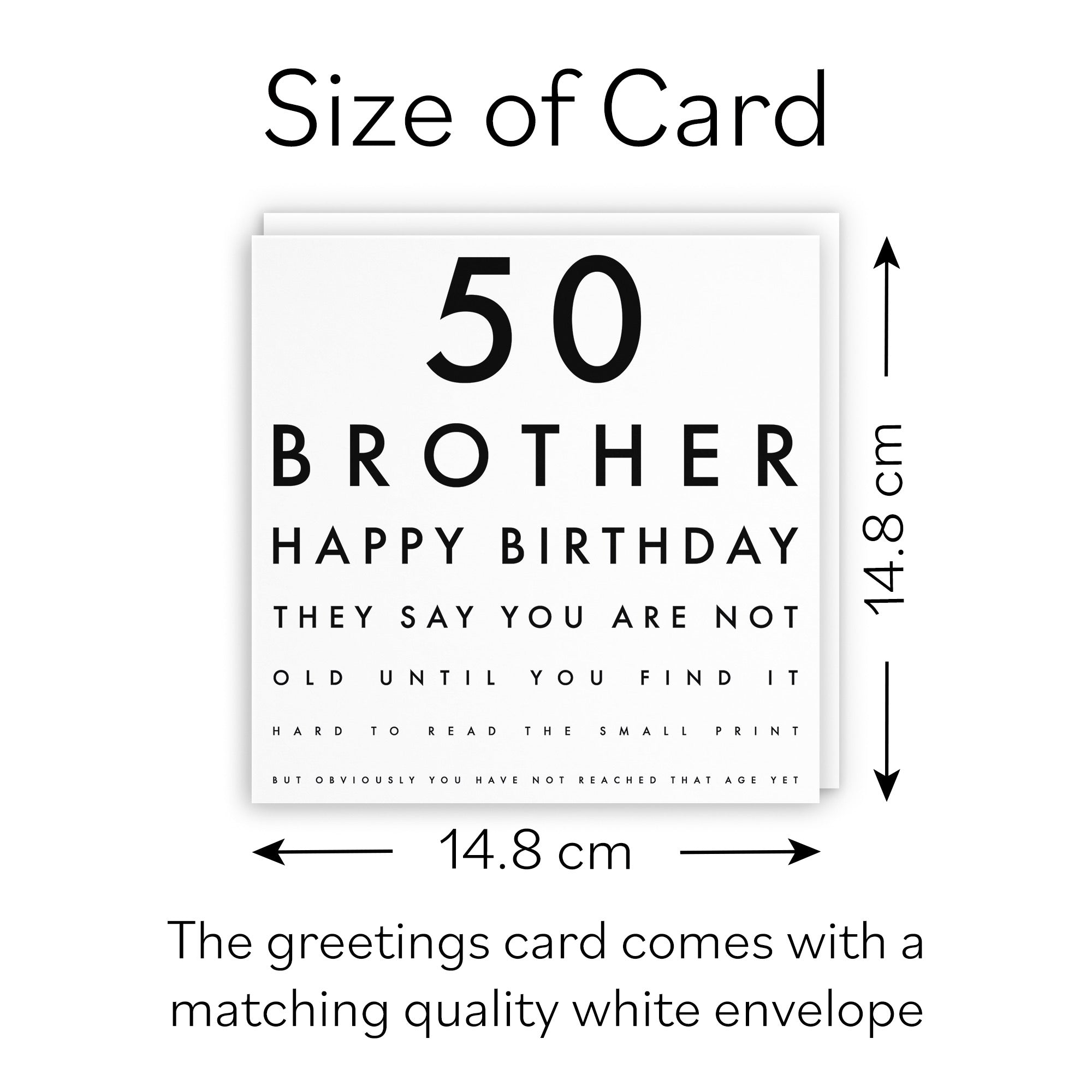 50th Brother Eye Sight Joke Birthday Card Letters - Default Title (B08H12ZLGZ)