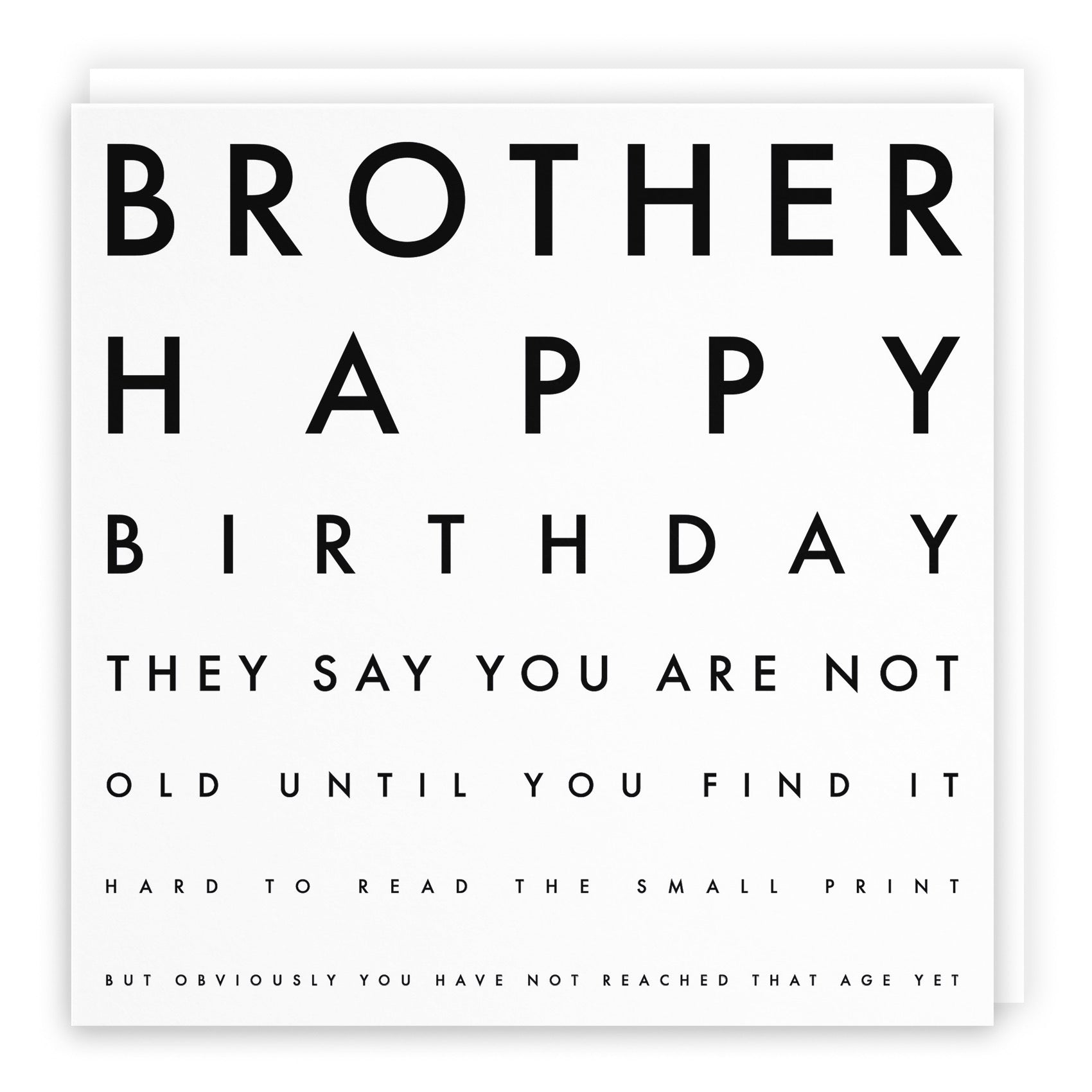 Brother Humorous Eye Sight Joke Birthday Card Letters - Default Title (B08H13DGDW)