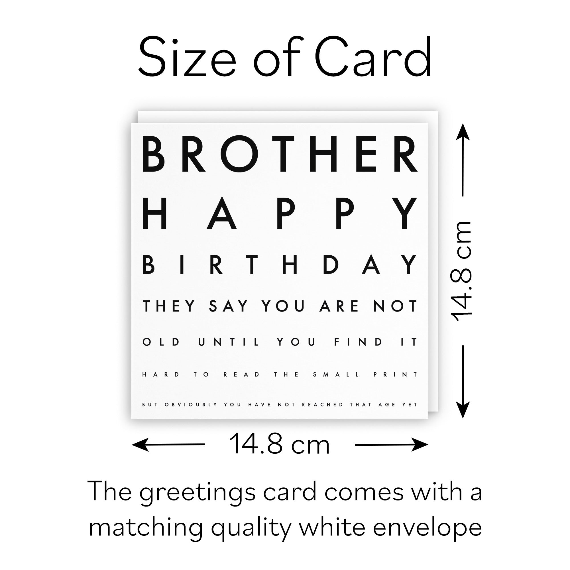 Brother Humorous Eye Sight Joke Birthday Card Letters - Default Title (B08H13DGDW)