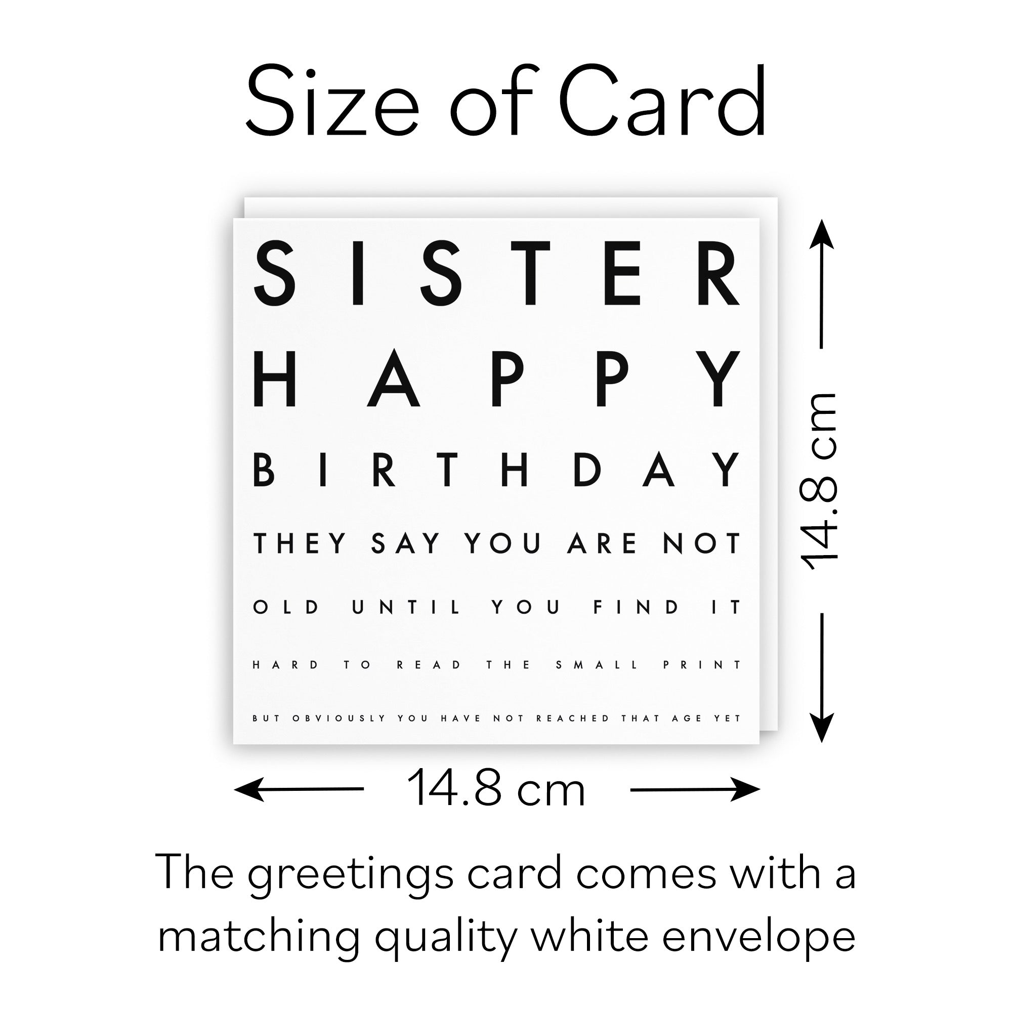 Sister Humorous Eye Sight Joke Birthday Card Letters - Default Title (B08H1498V1)