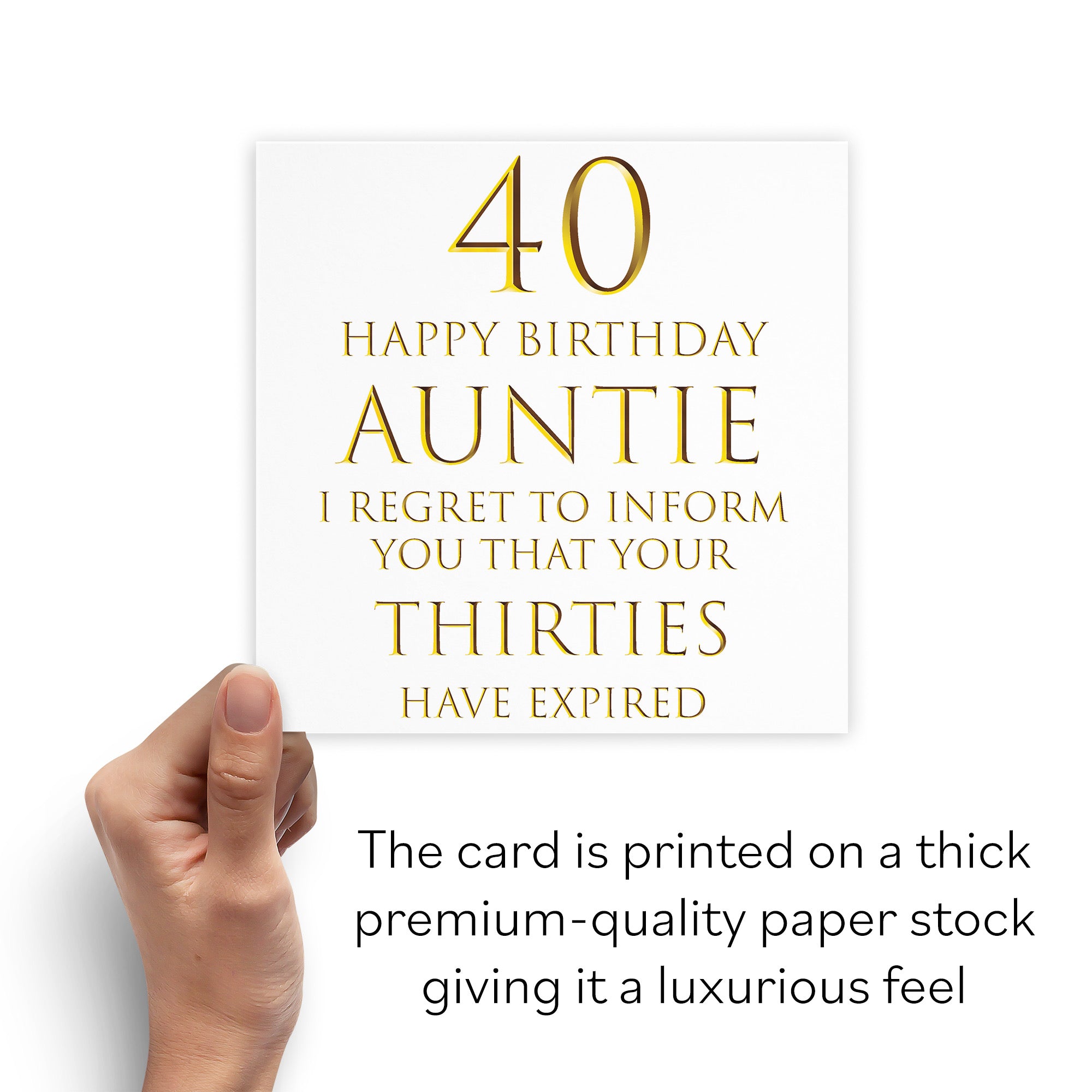 40th Auntie Birthday Card Regret To Inform You Milano - Default Title (B08H1DYQDD)