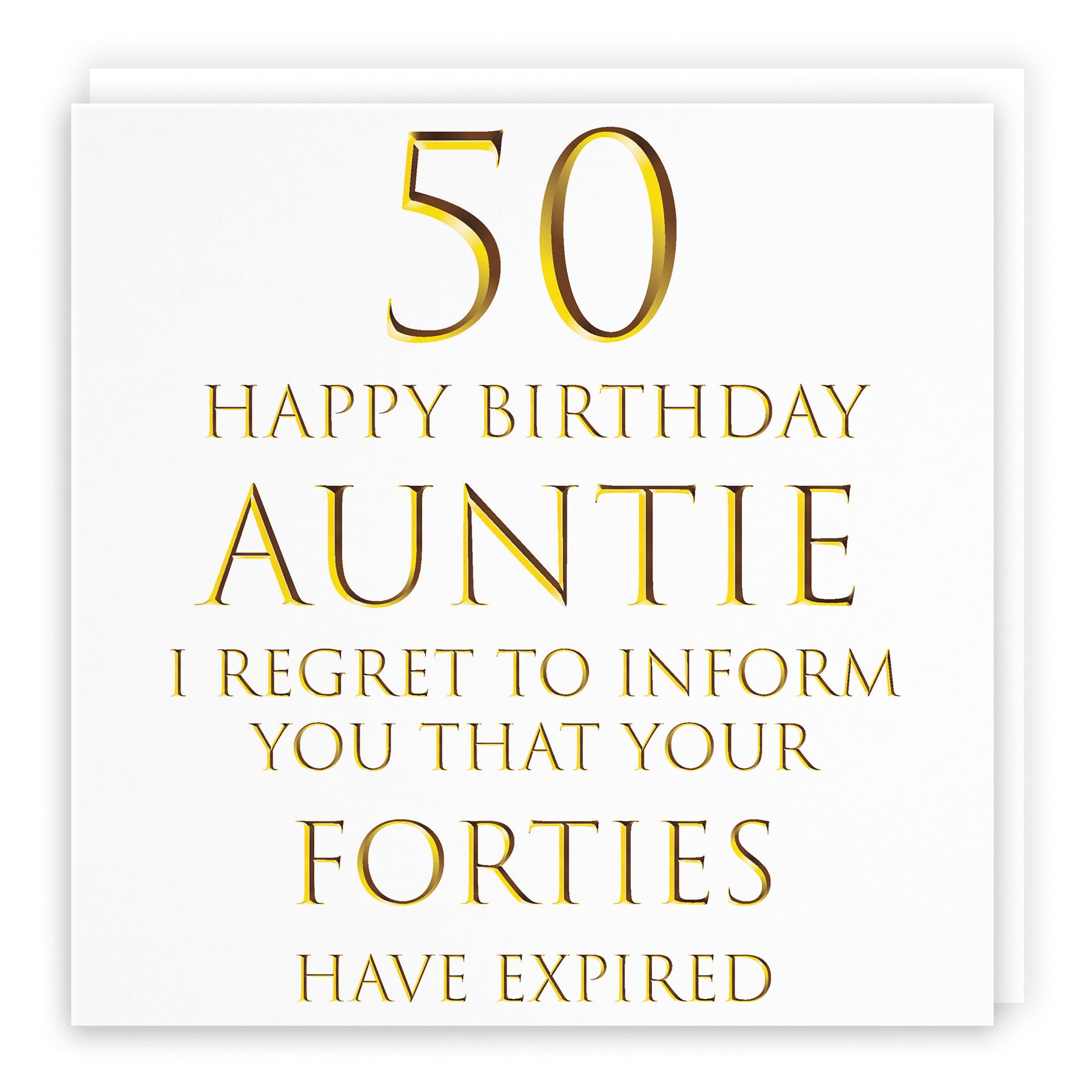 50th Auntie Birthday Card Regret To Inform You Milano - Default Title (B08H1FT1D4)