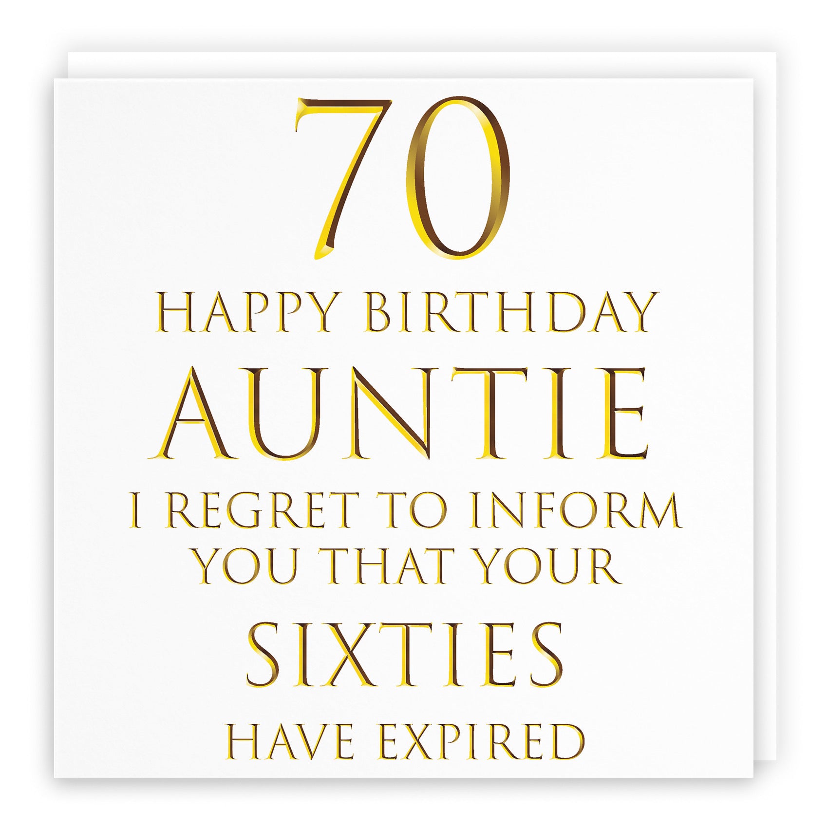 70th Auntie Birthday Card Regret To Inform You Milano - Default Title (B08H1HCH7Y)