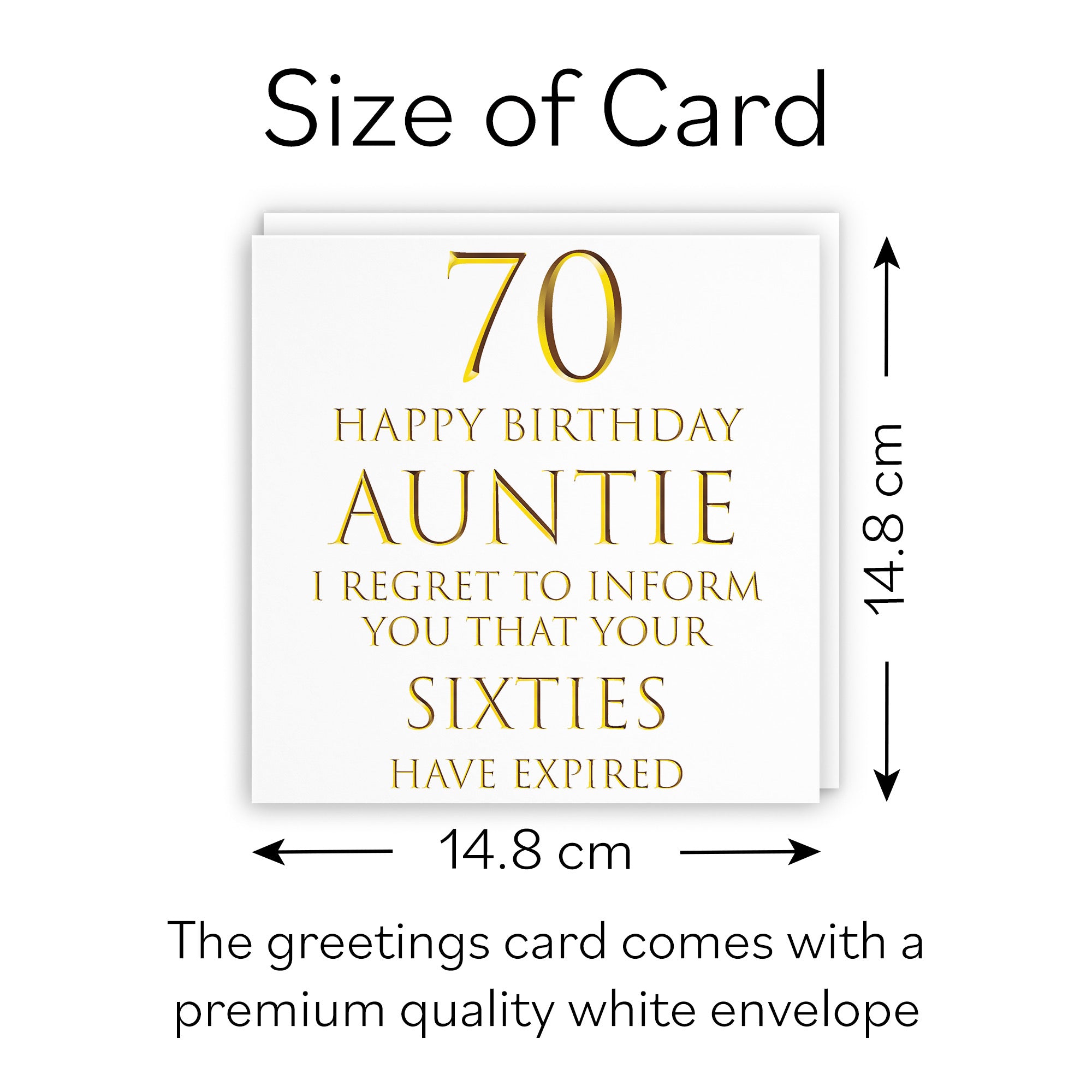 70th Auntie Birthday Card Regret To Inform You Milano - Default Title (B08H1HCH7Y)