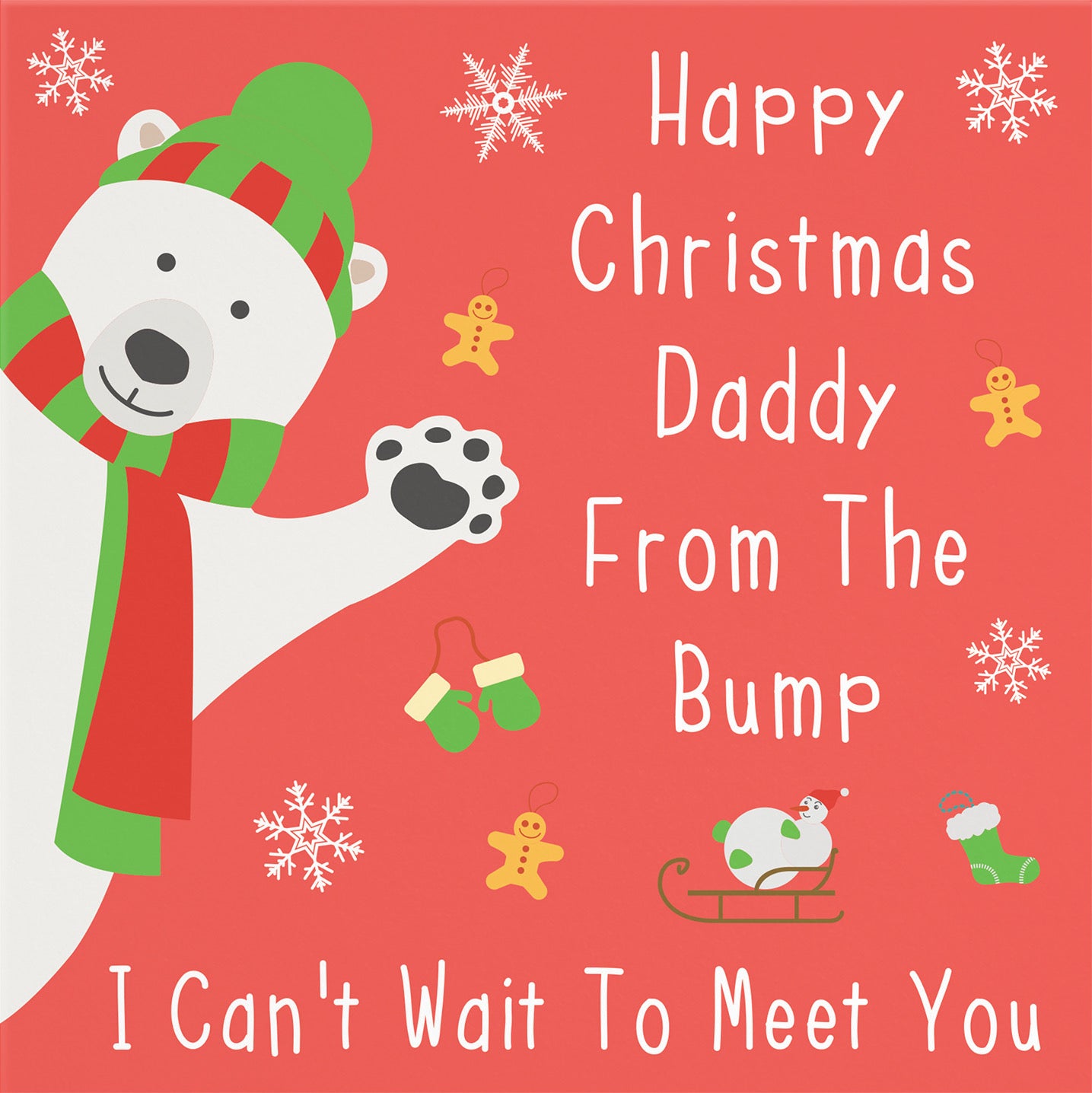 Daddy From The Bump Christmas Card Iconic For Dad To Be - Default Title (B08JJCTKPD)