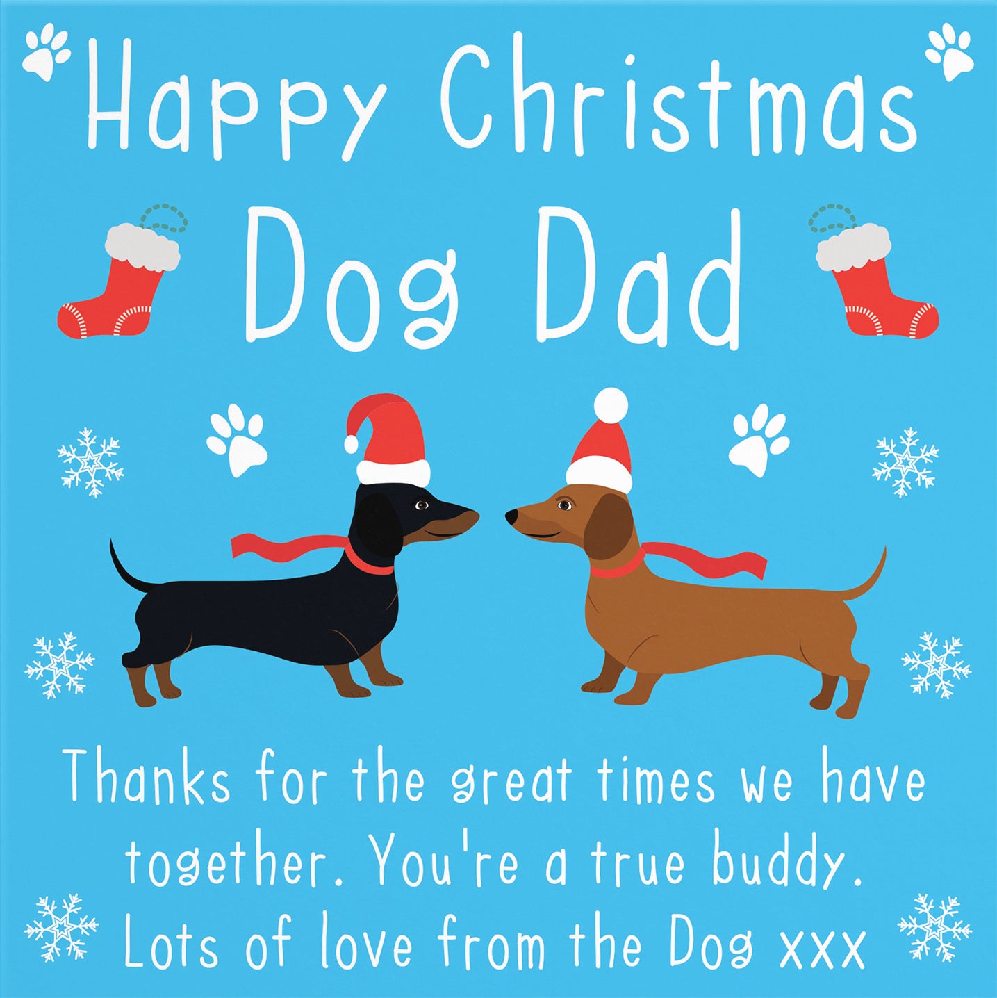 Dog Dad Iconic Pet Christmas Card - Default Title (B08JKMS576)