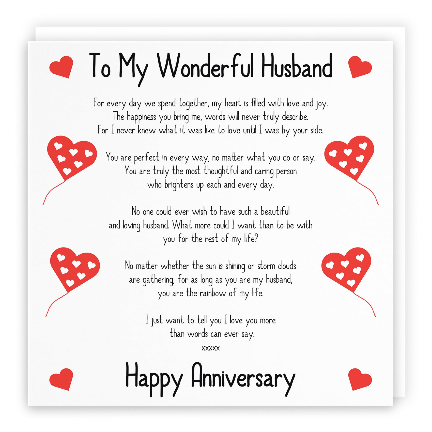 Husband Anniversary Card Romantic Verses - Default Title (B08JQD9CW4)