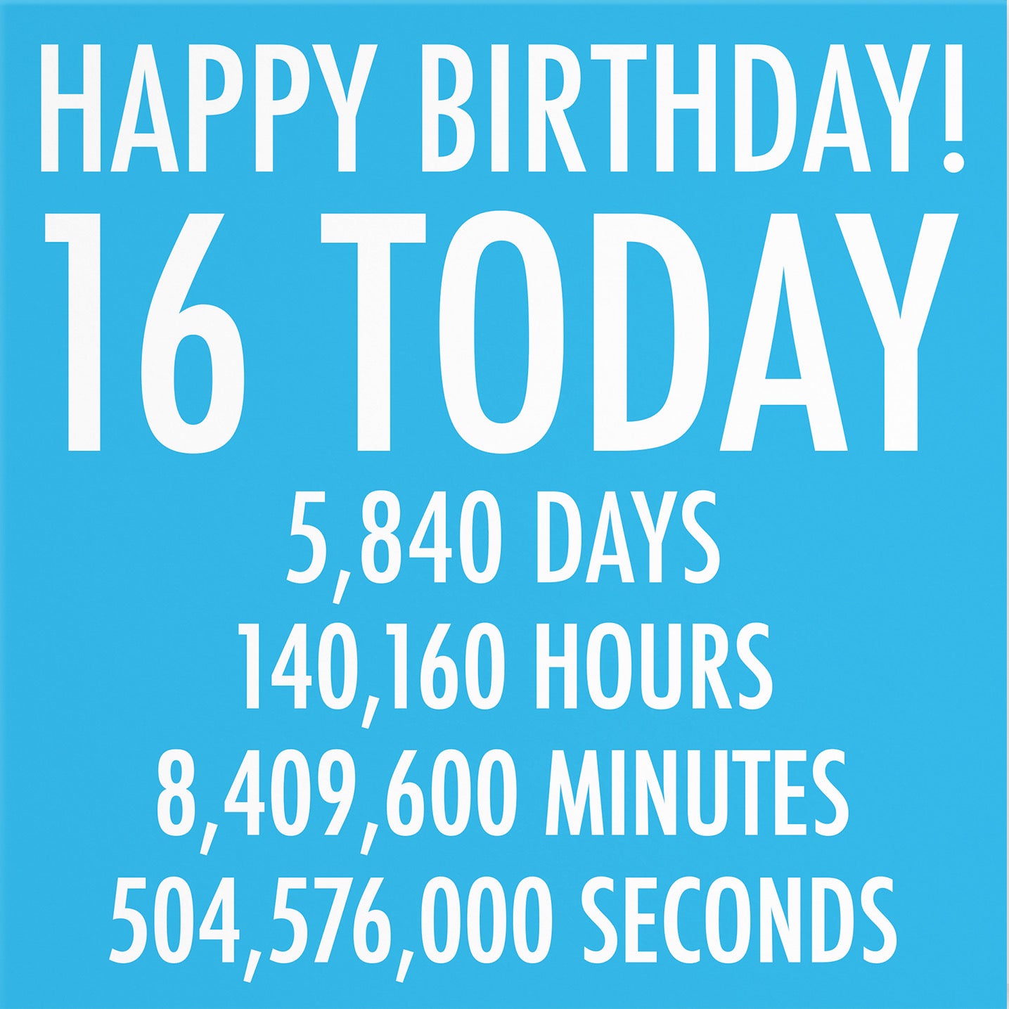 16th Birthday Card Blue Numbers - Default Title (B08JQMJ4TM)