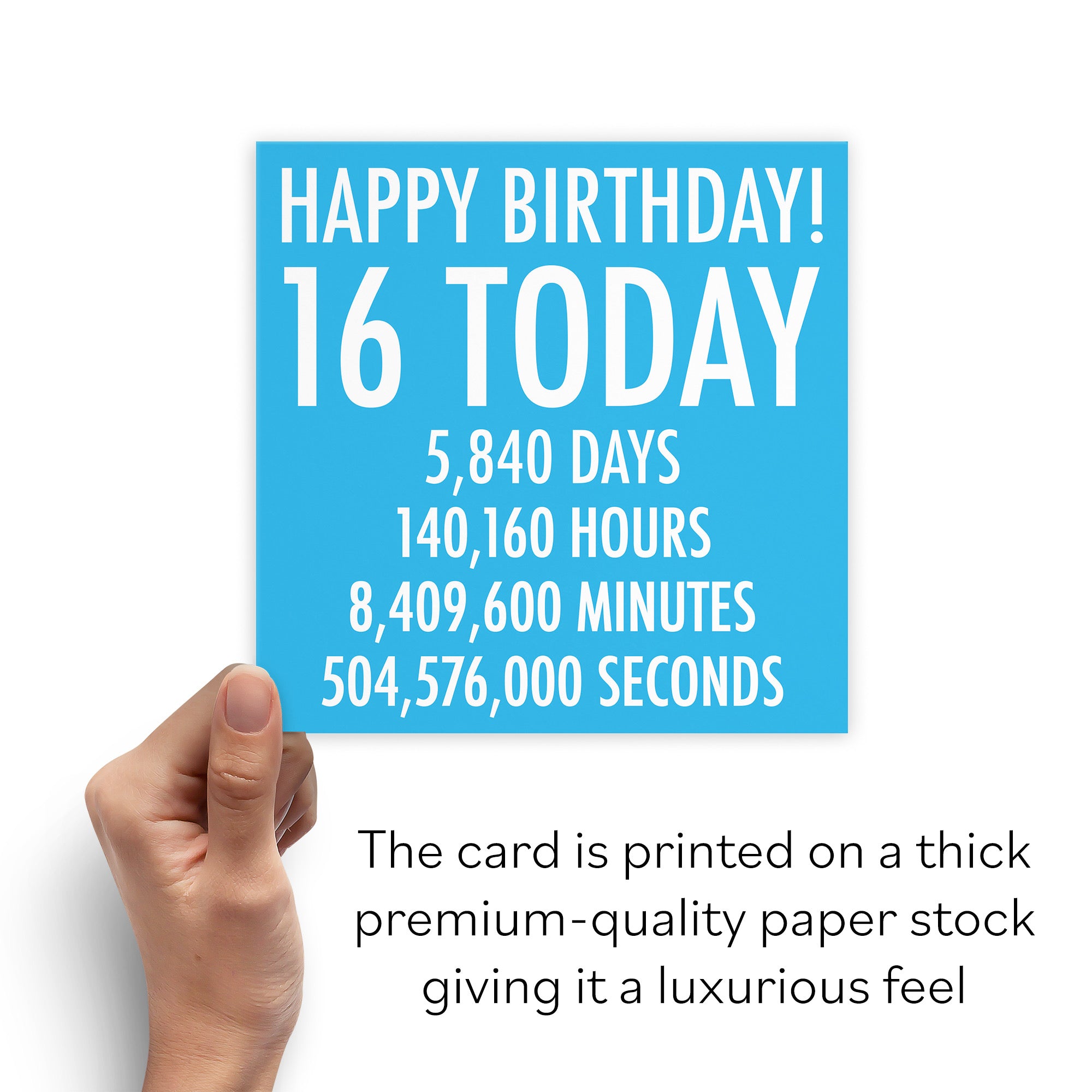 16th Birthday Card Blue Numbers - Default Title (B08JQMJ4TM)