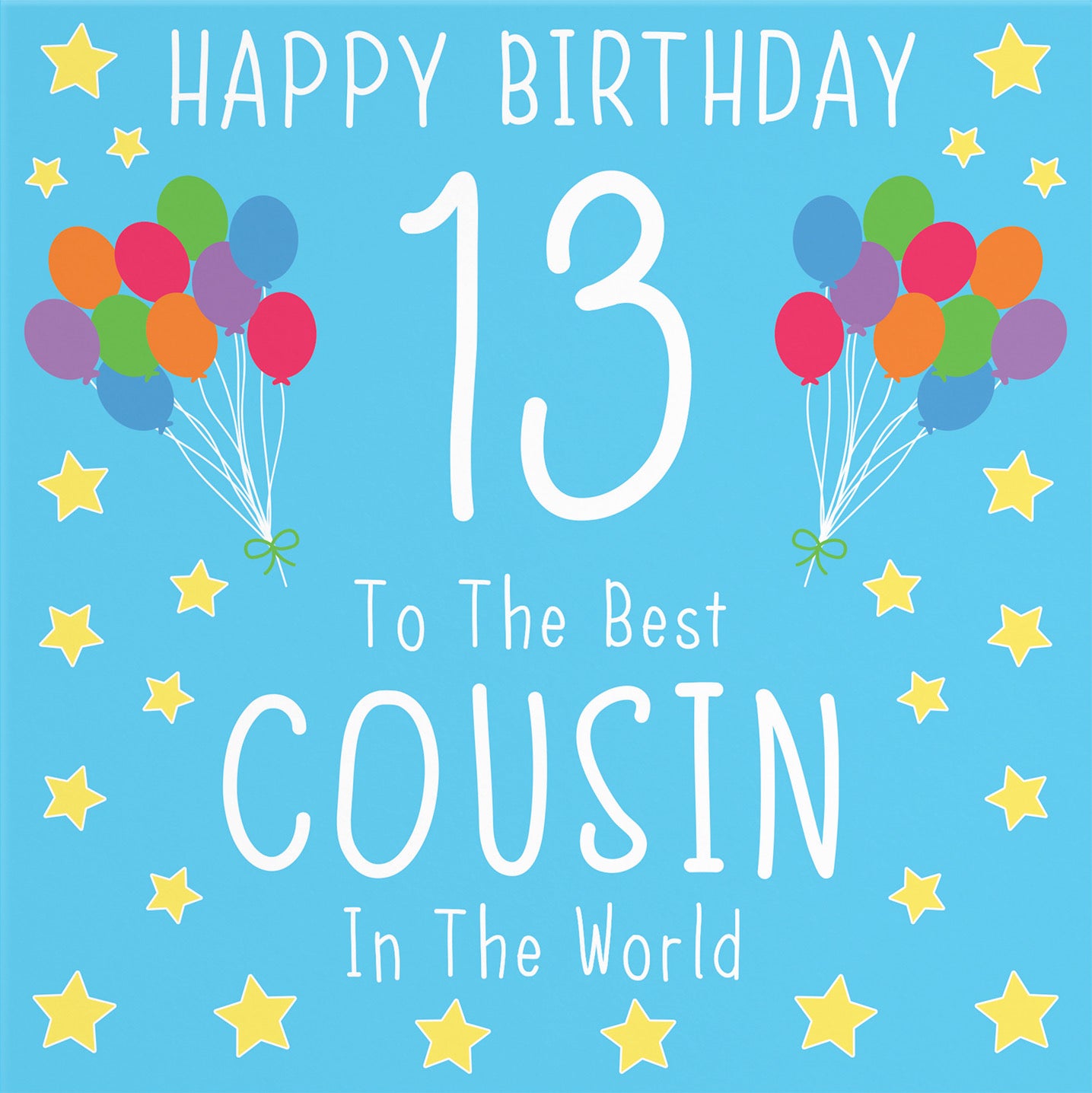 13th Cousin Male Blue Birthday Card Iconic - Default Title (B08JZD7CRY)