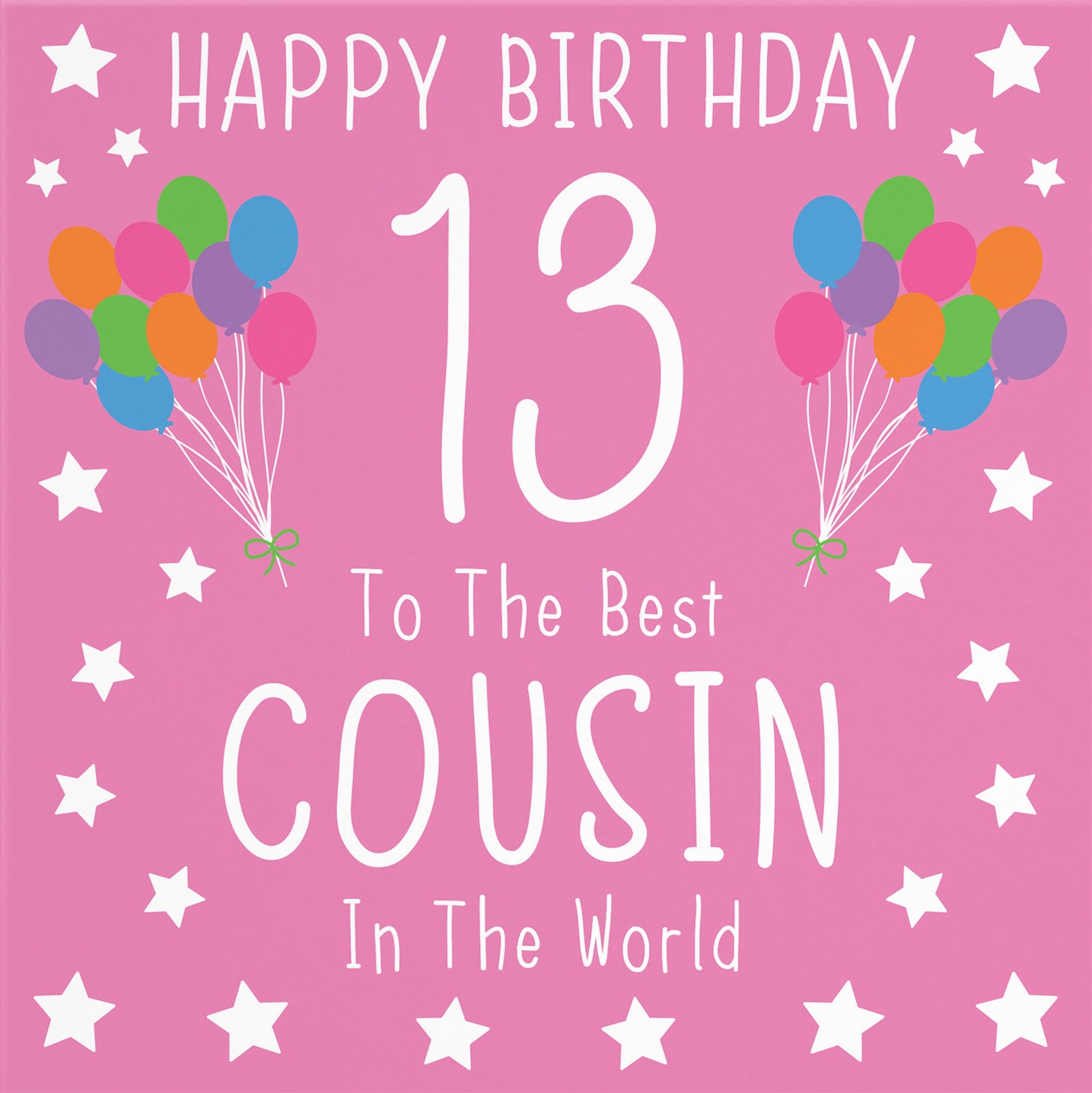 13th Cousin Female Pink Birthday Card Iconic - Default Title (B08JZFP217)