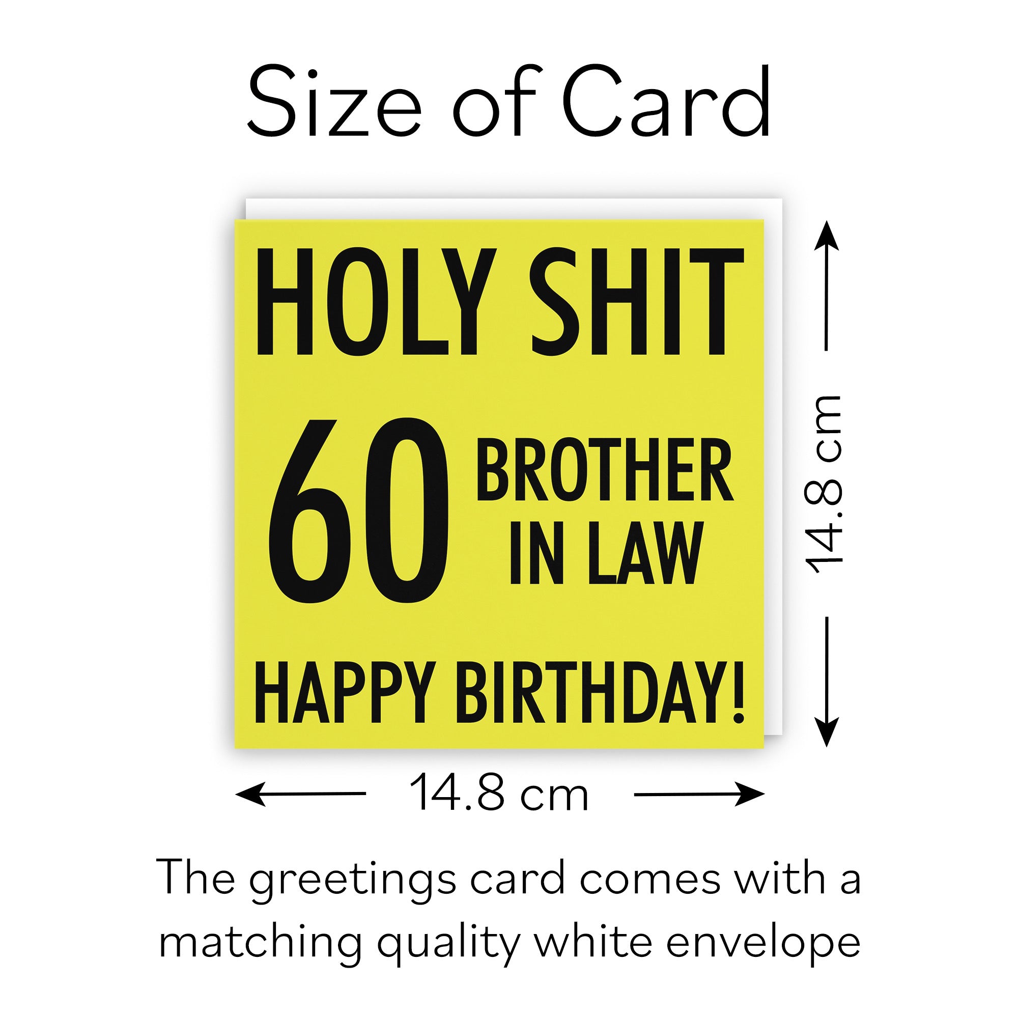 60th Brother In Law Birthday Card Holy Shit - Default Title (B08K3J7TH1)