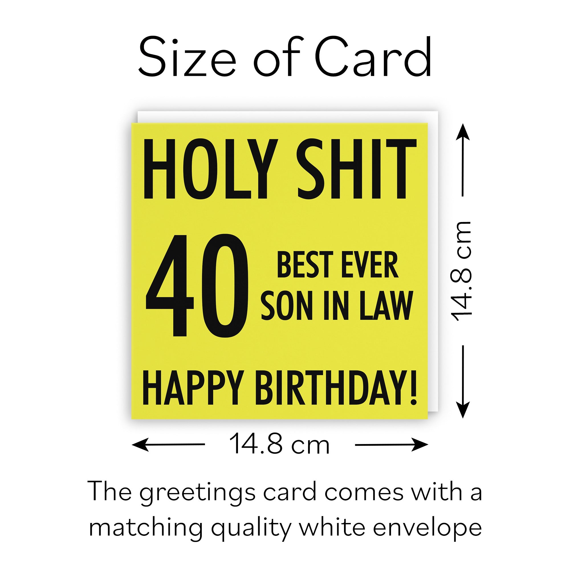 40th Son In Law Birthday Card Holy Shit - Default Title (B08K3L4F7N)