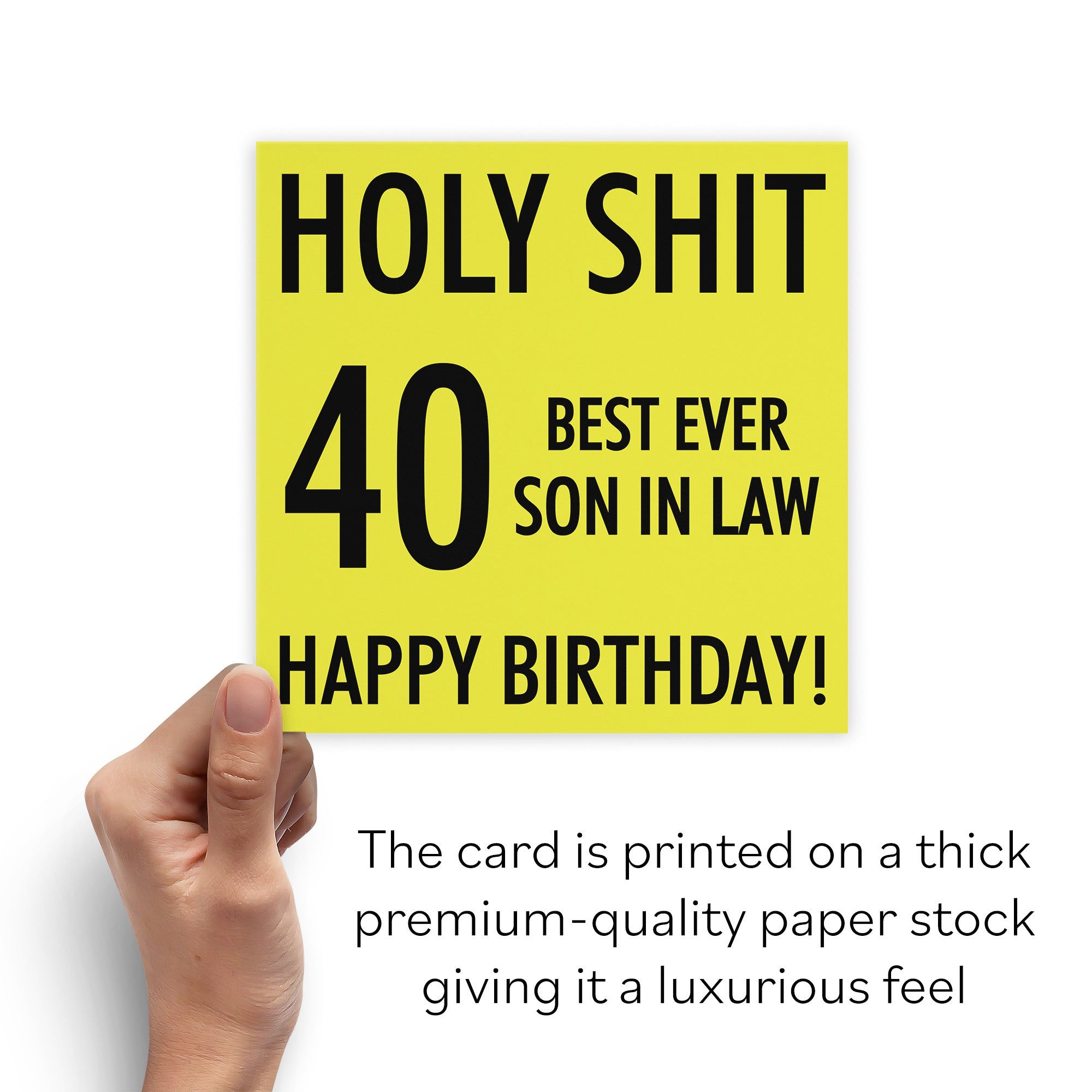 40th Son In Law Birthday Card Holy Shit - Default Title (B08K3L4F7N)