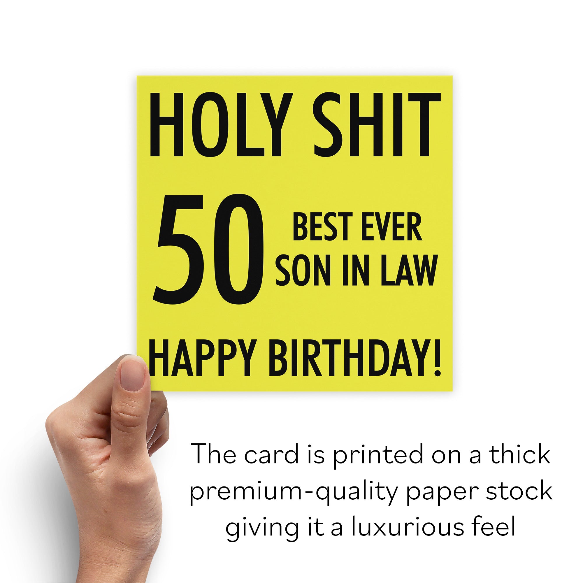 50th Son In Law Birthday Card Holy Shit - Default Title (B08K3N2TH7)