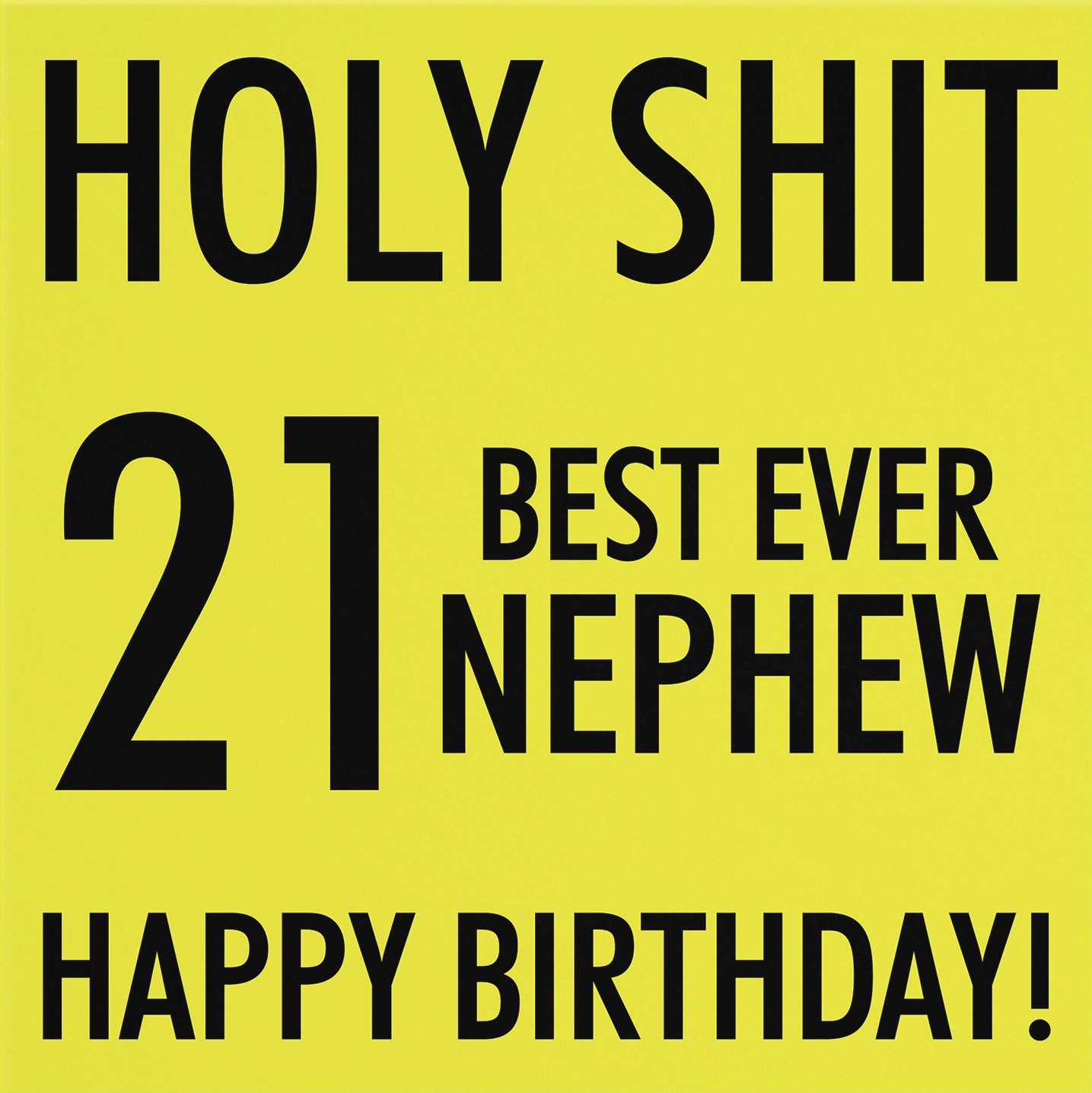 21st Nephew Birthday Card Holy Shit - Default Title (B08K3Q662Z)