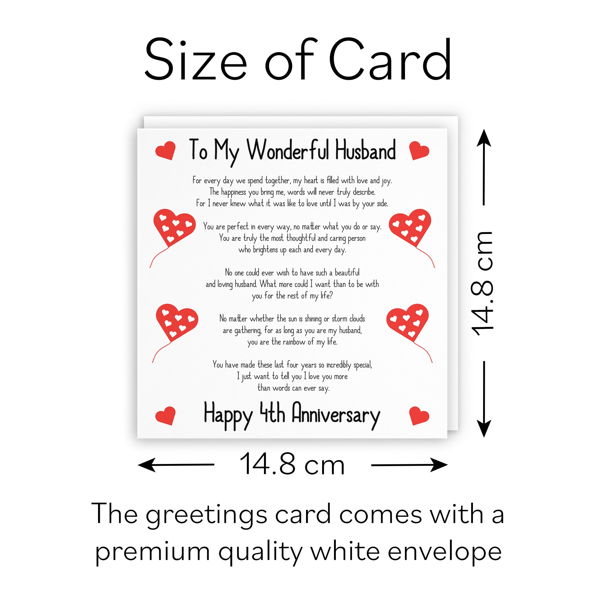 4th Husband Anniversary Card Romantic Verses - Default Title (B08K4JJBLV)