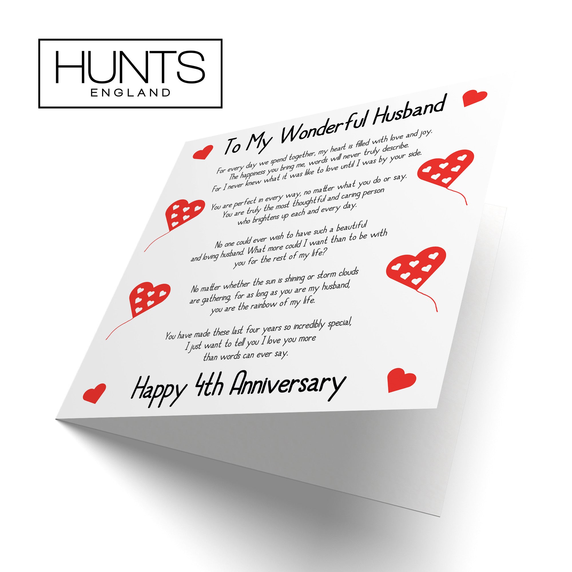 4th Husband Anniversary Card Romantic Verses - Default Title (B08K4JJBLV)