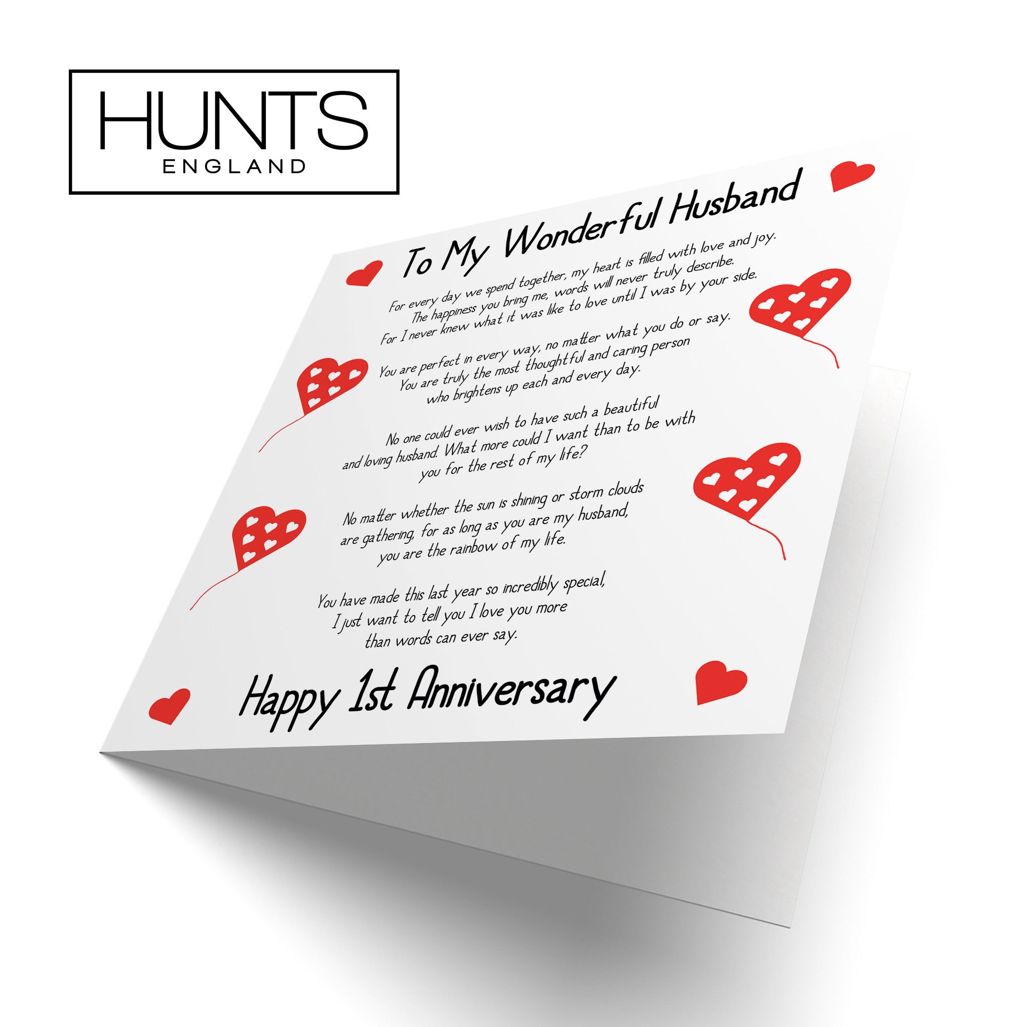 1st Husband Anniversary Card Romantic Verses - Default Title (B08K4L24FX)