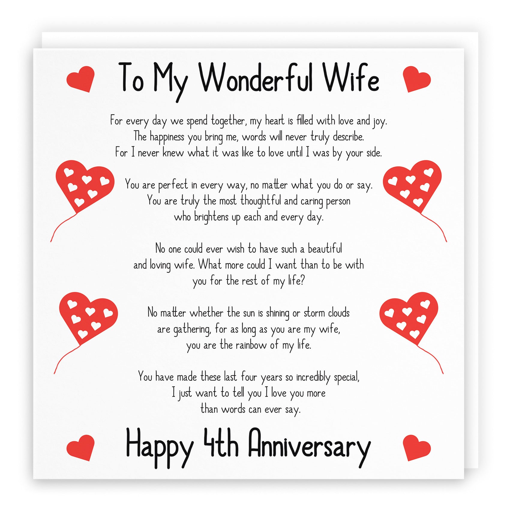 4th Wife Anniversary Card Romantic Verses - Default Title (B08K4M8JTZ)