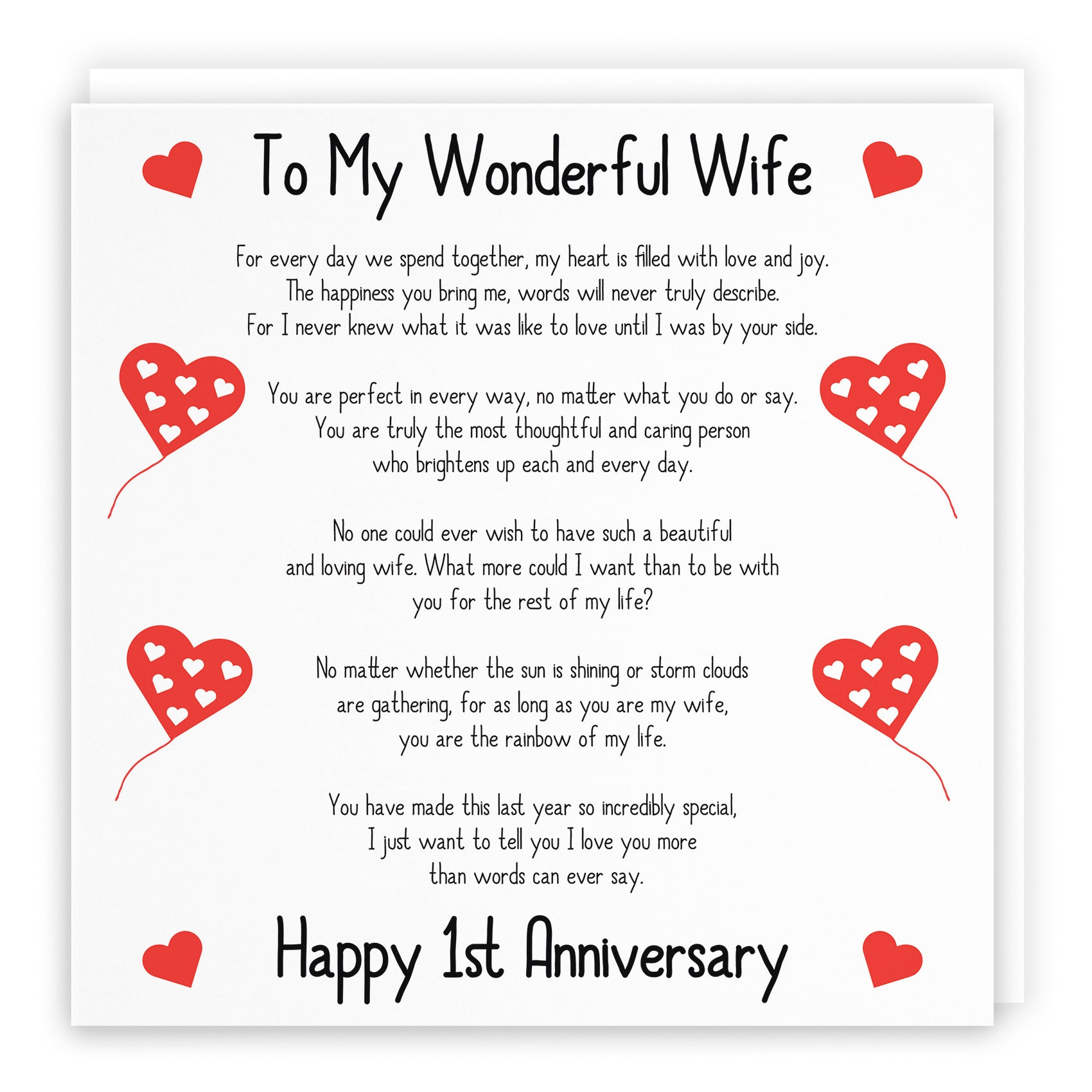 1st Wife Anniversary Card Romantic Verses - Default Title (B08K4NQKJ5)