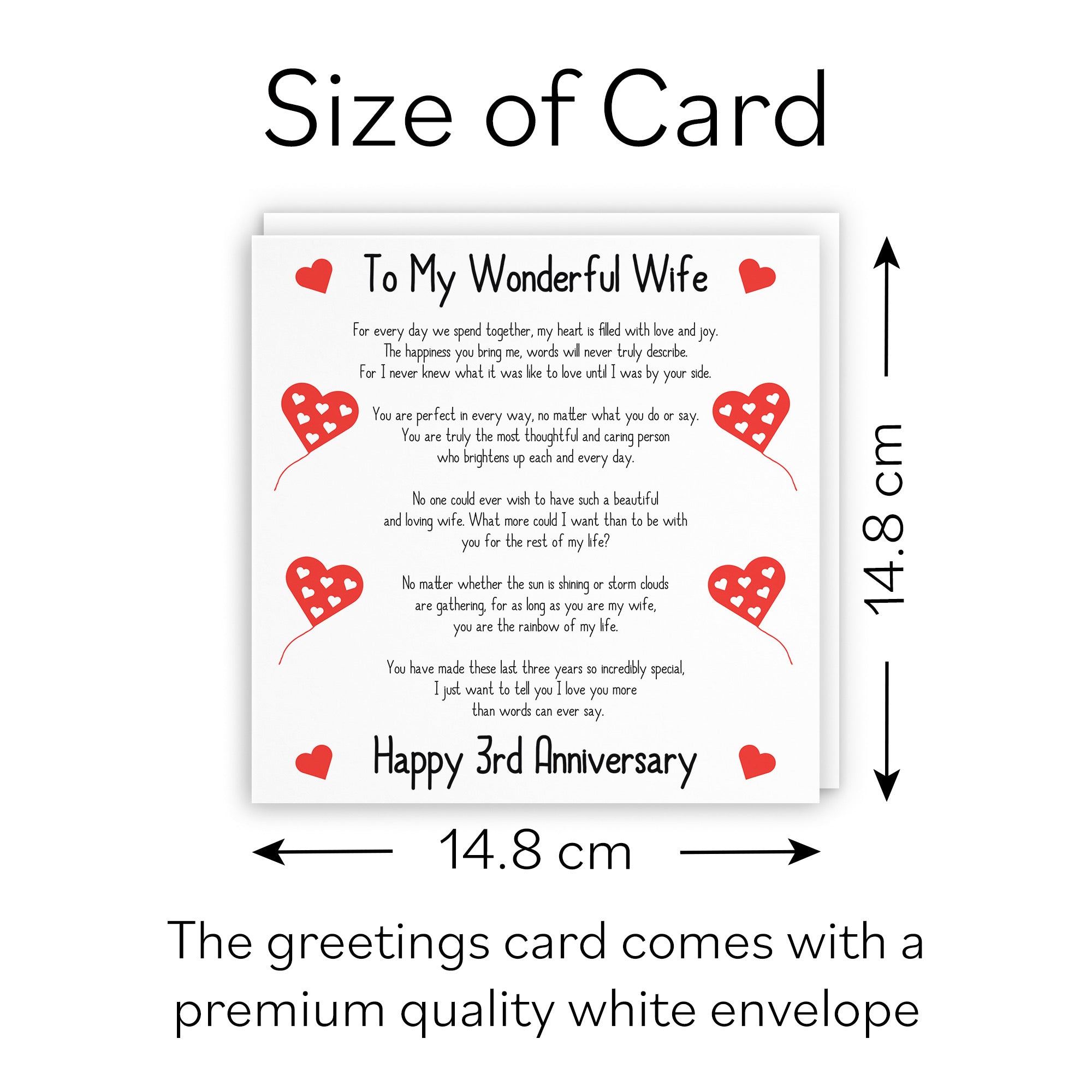 3rd Wife Anniversary Card Romantic Verses - Default Title (B08K4T8P63)