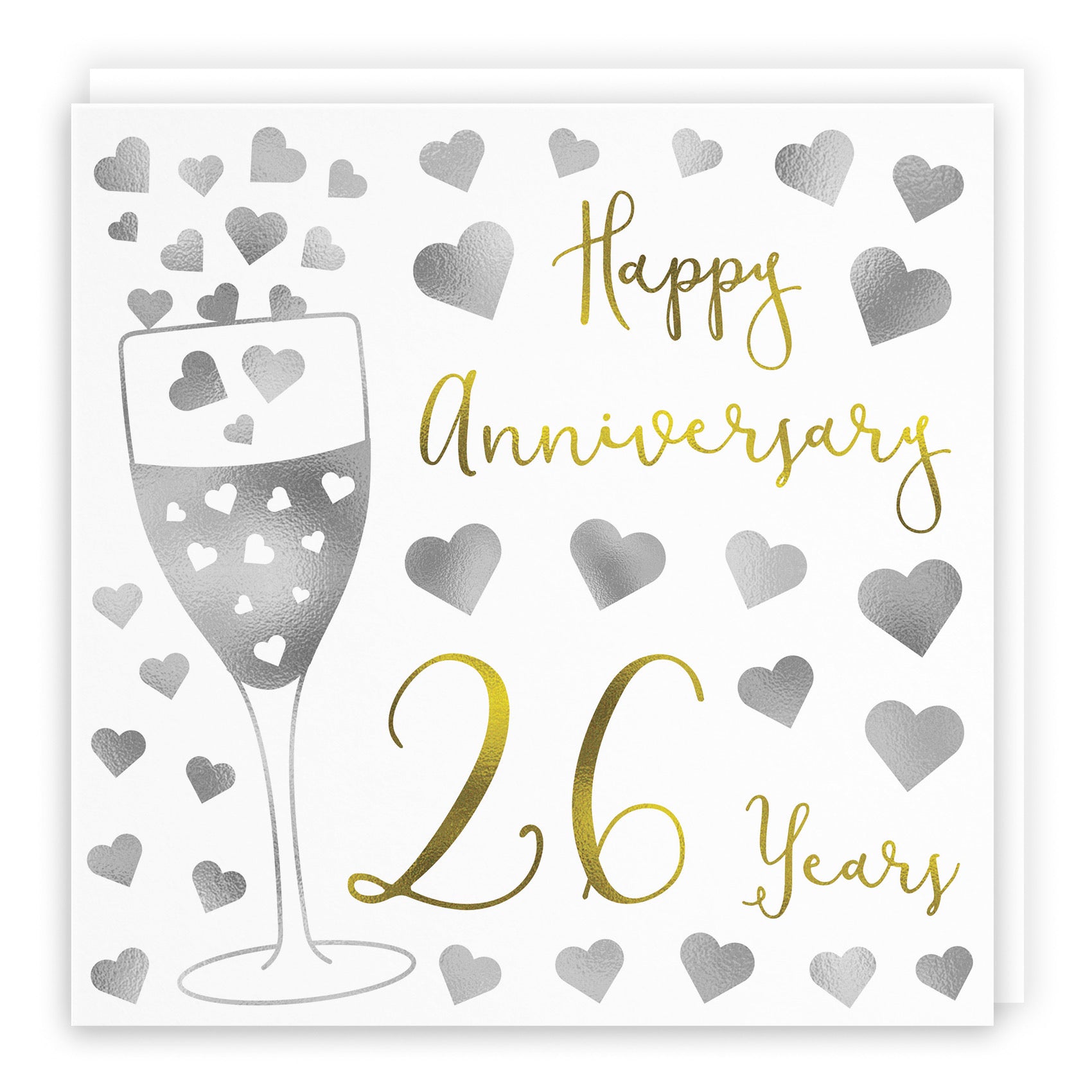 26th Anniversary Card Silver Hearts - Default Title (B08K7MPR6J)