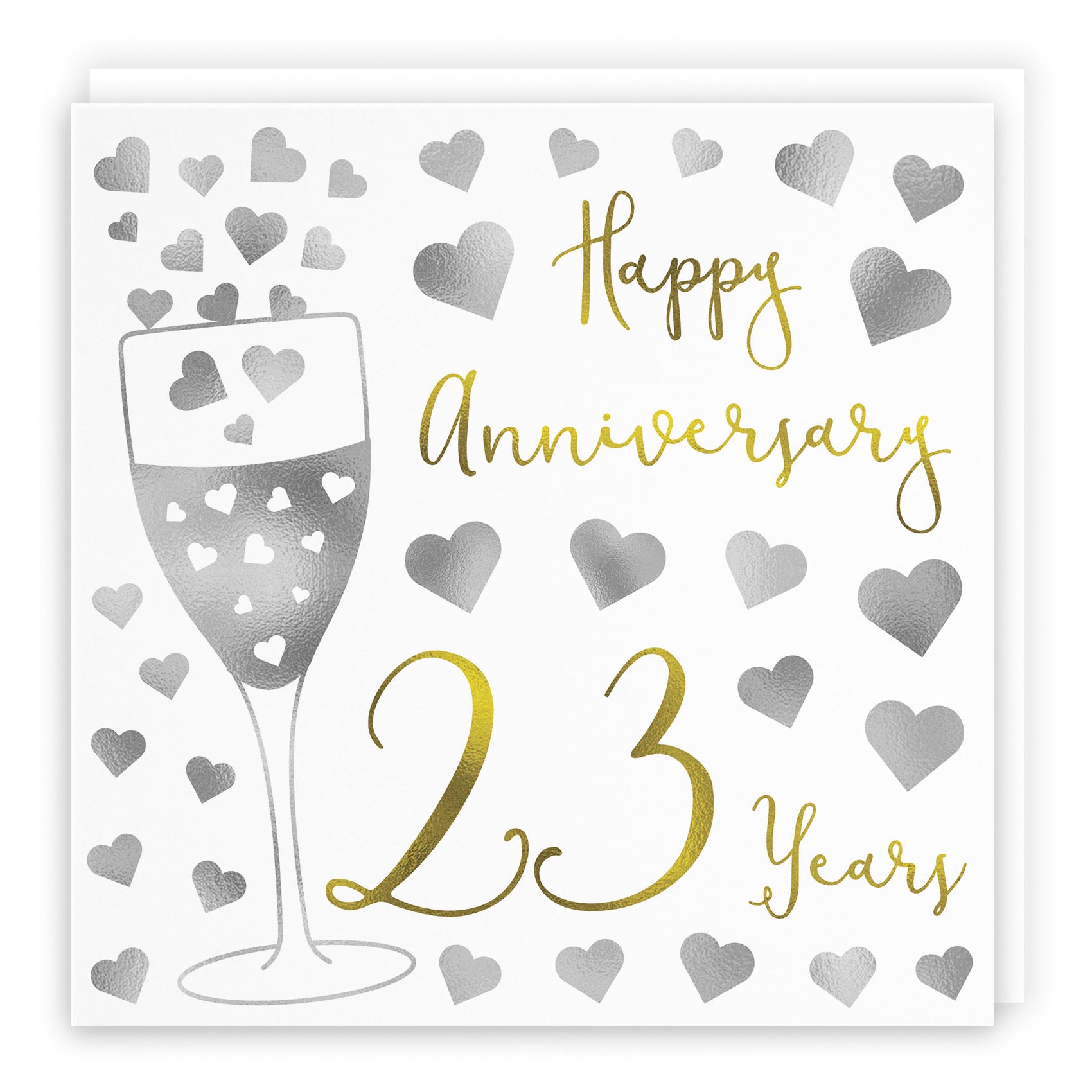 23rd Anniversary Card Silver Hearts - Default Title (B08K83JKYW)