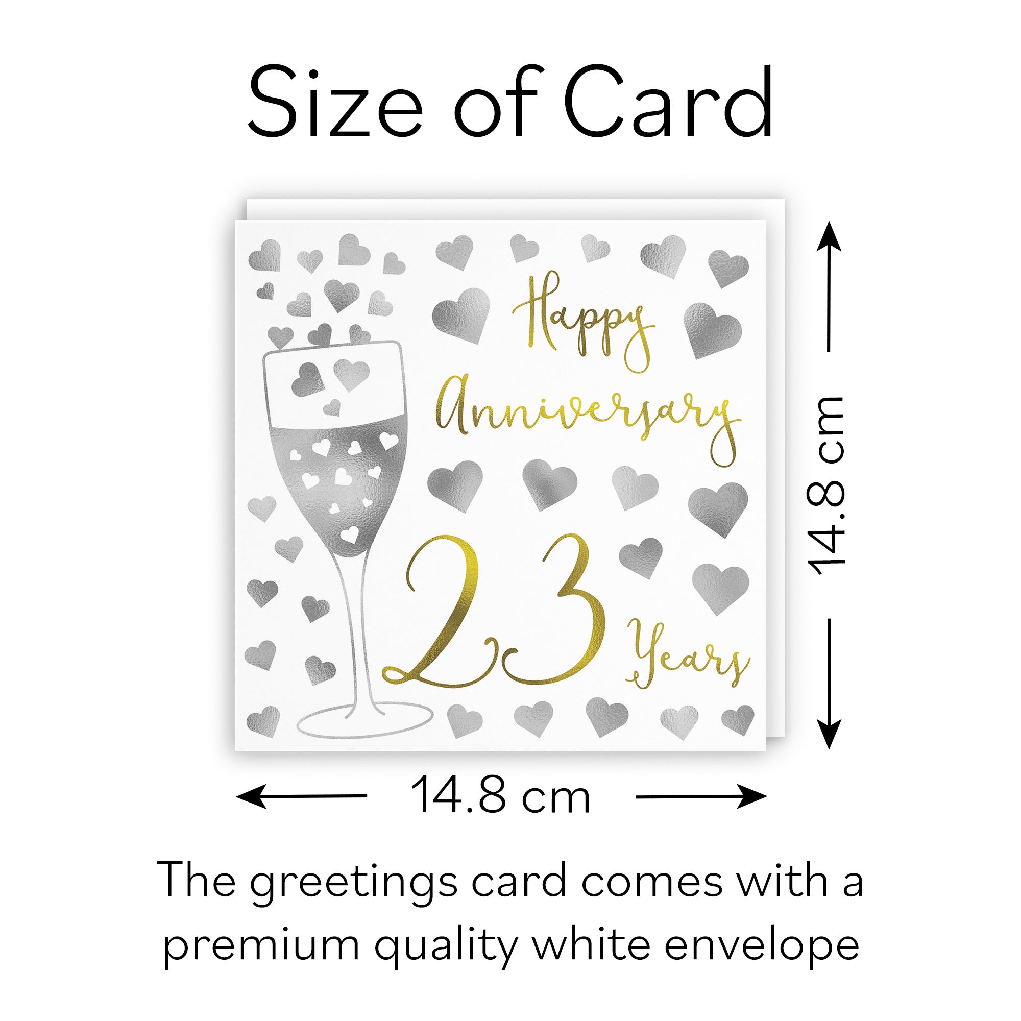 23rd Anniversary Card Silver Hearts - Default Title (B08K83JKYW)