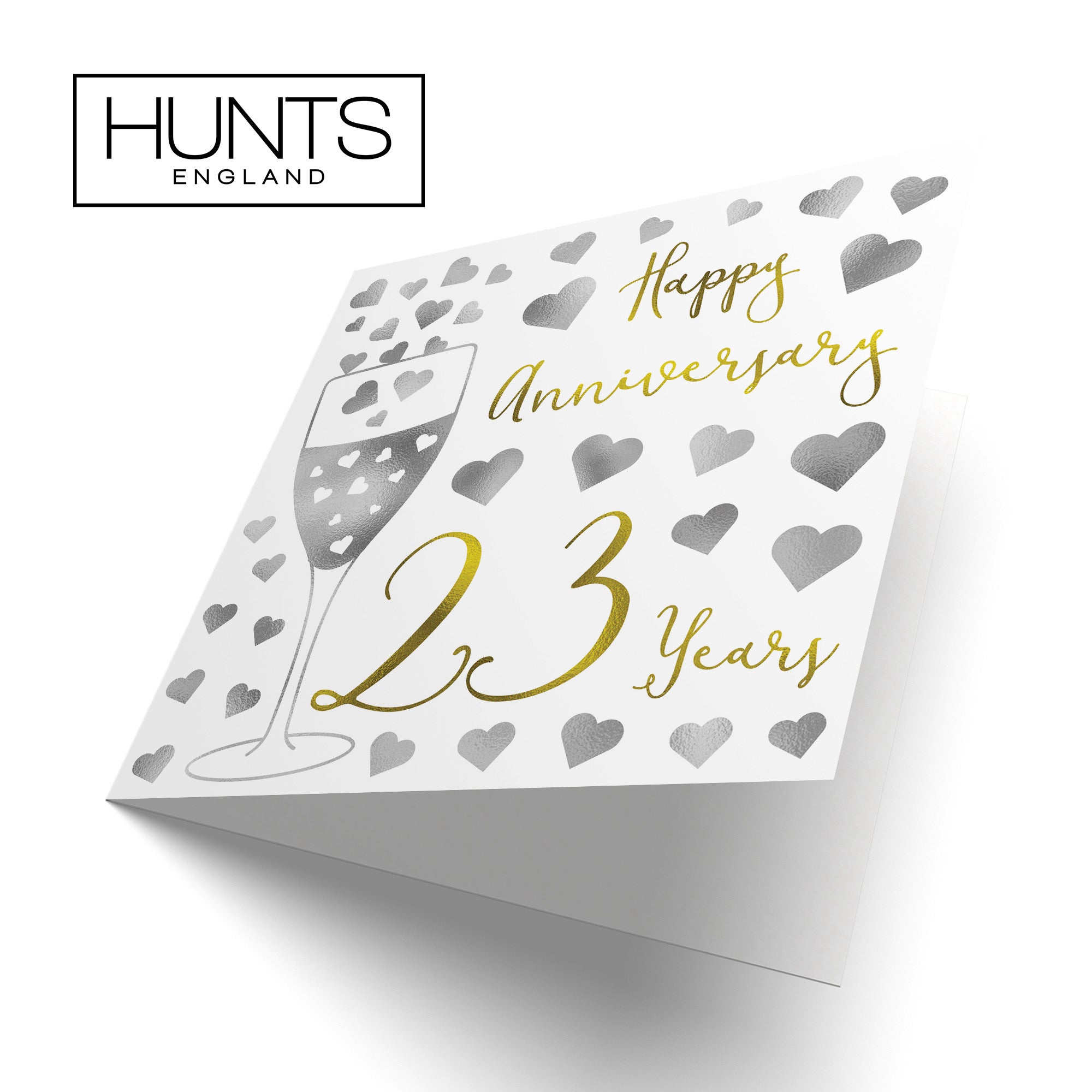 23rd Anniversary Card Silver Hearts - Default Title (B08K83JKYW)