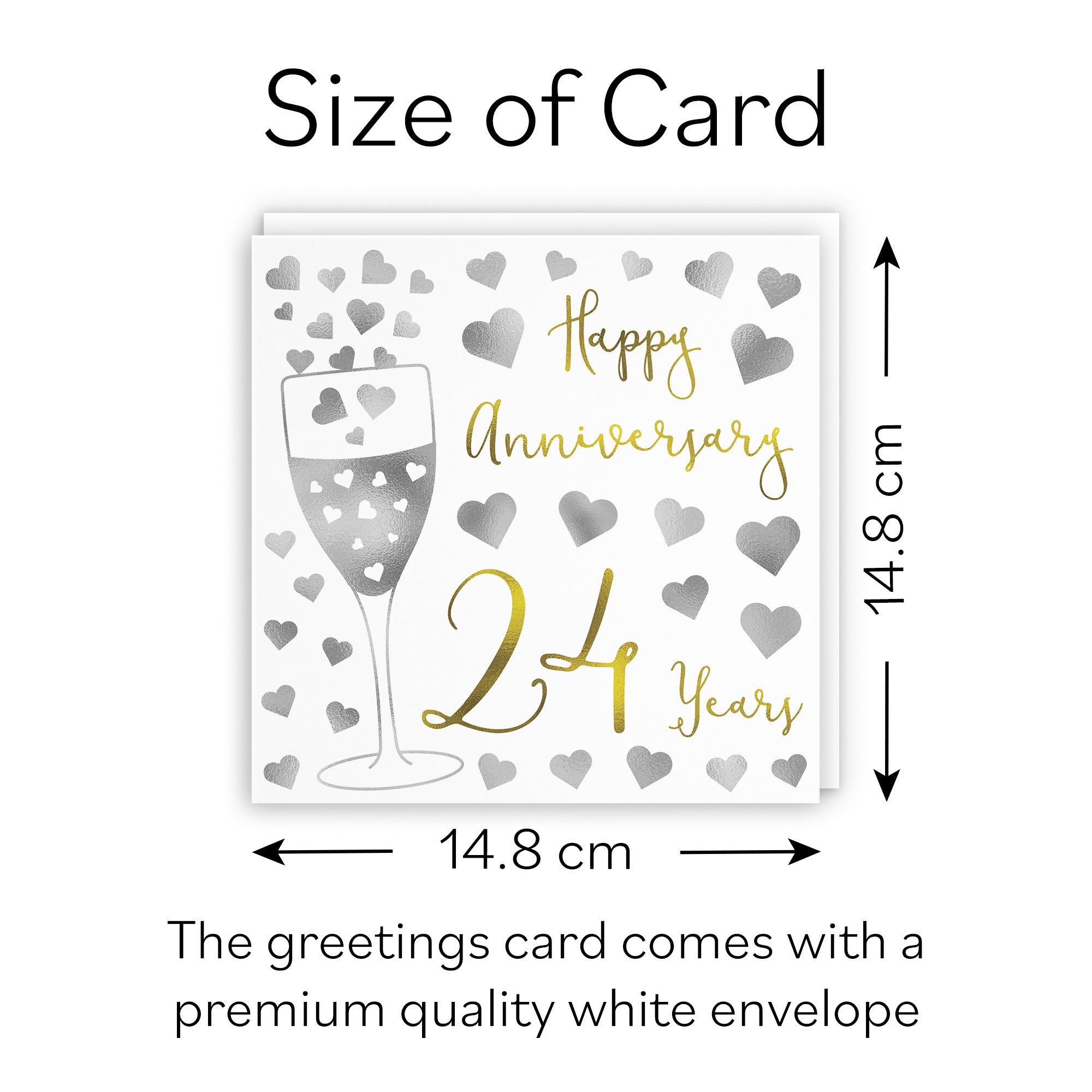 24th Anniversary Card Silver Hearts - Default Title (B08K857LCV)