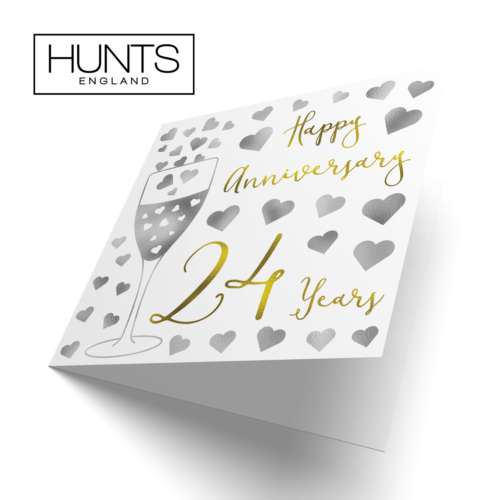 24th Anniversary Card Silver Hearts - Default Title (B08K857LCV)