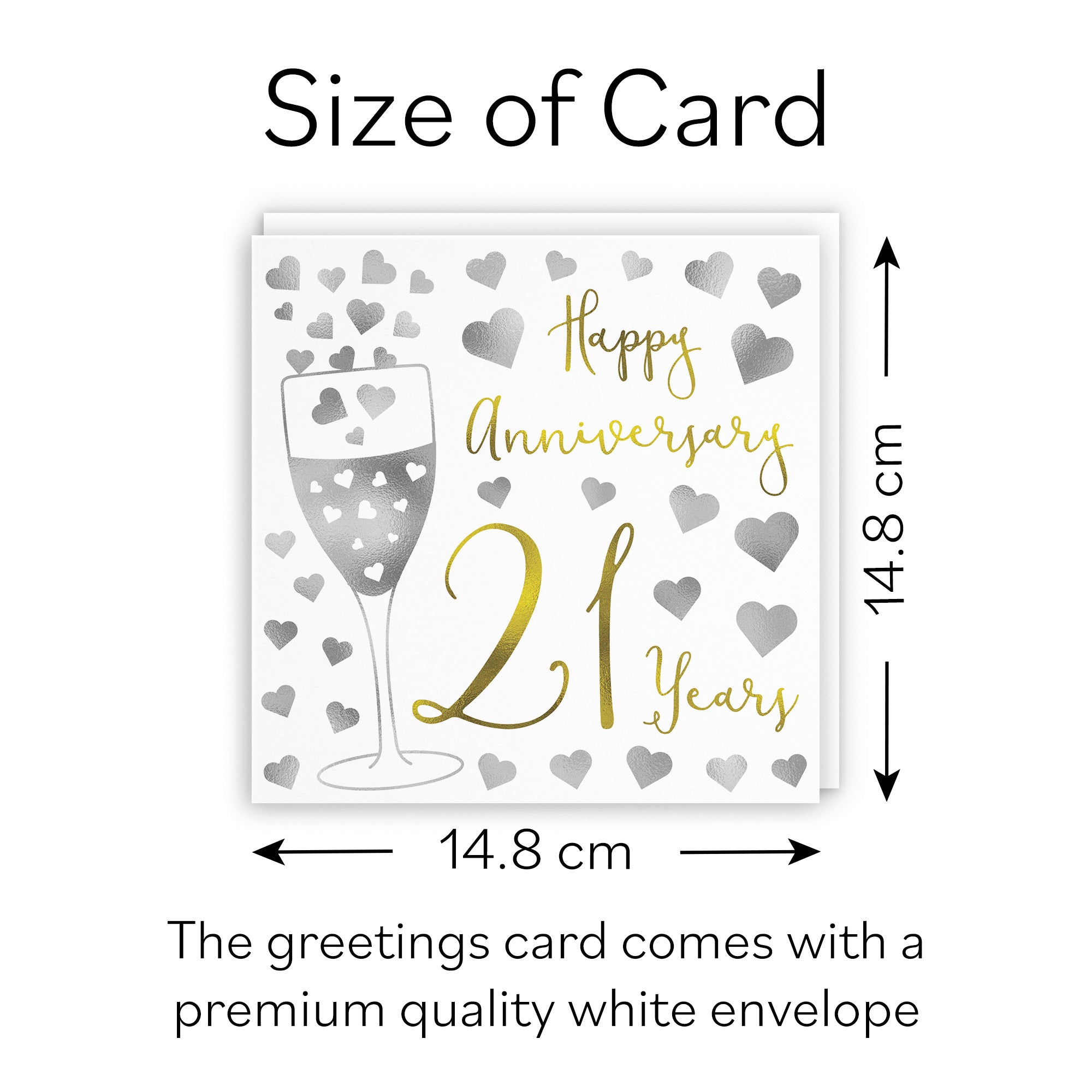 21st Anniversary Card Silver Hearts - Default Title (B08K86B6FV)