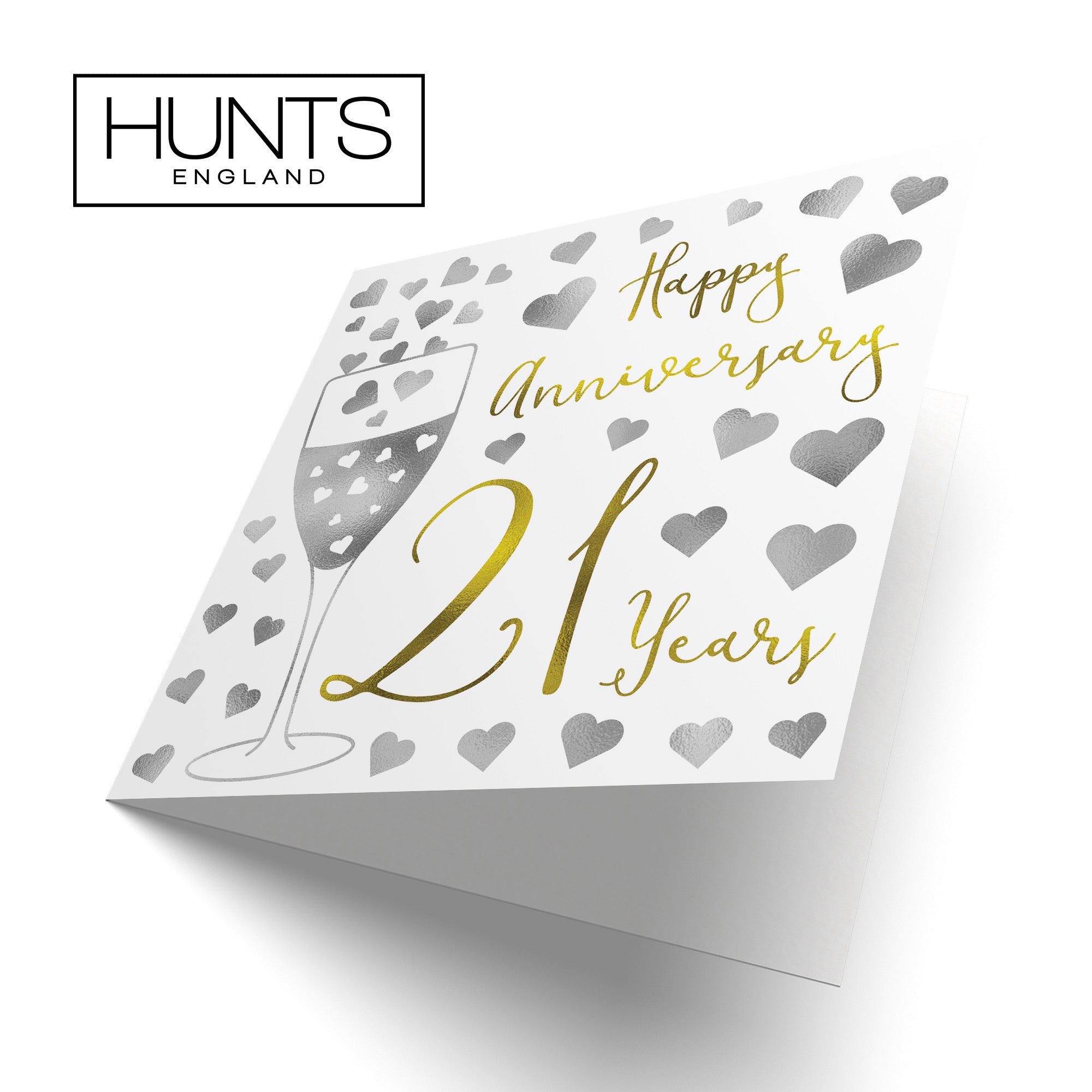 21st Anniversary Card Silver Hearts - Default Title (B08K86B6FV)