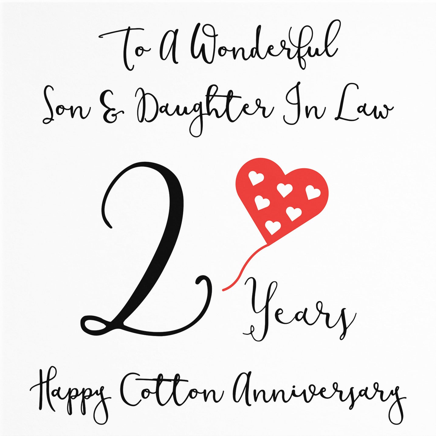 2nd Son And Daughter In Law Anniversary Card Love Heart - Default Title (B08KC6FMYP)