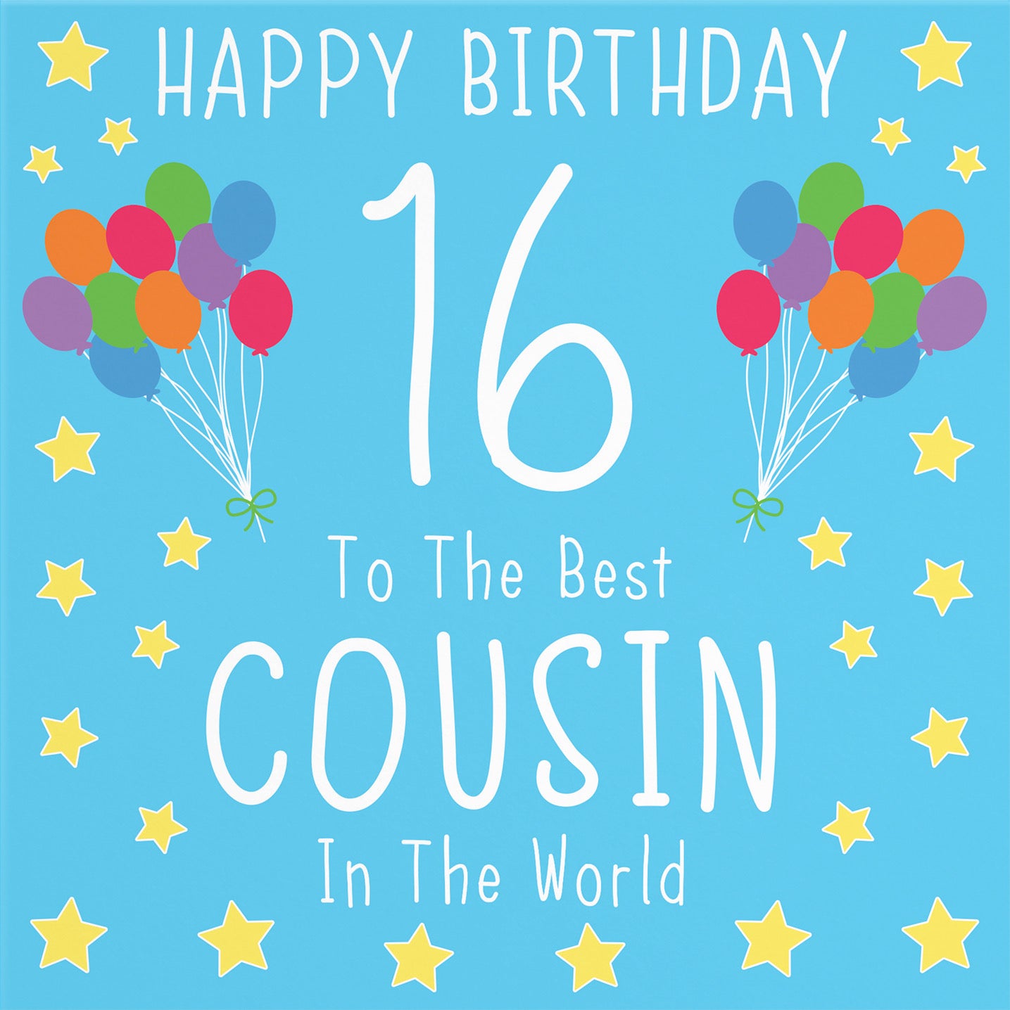 16th Cousin Male Blue Birthday Card Iconic - Default Title (B08YGM7JS9)