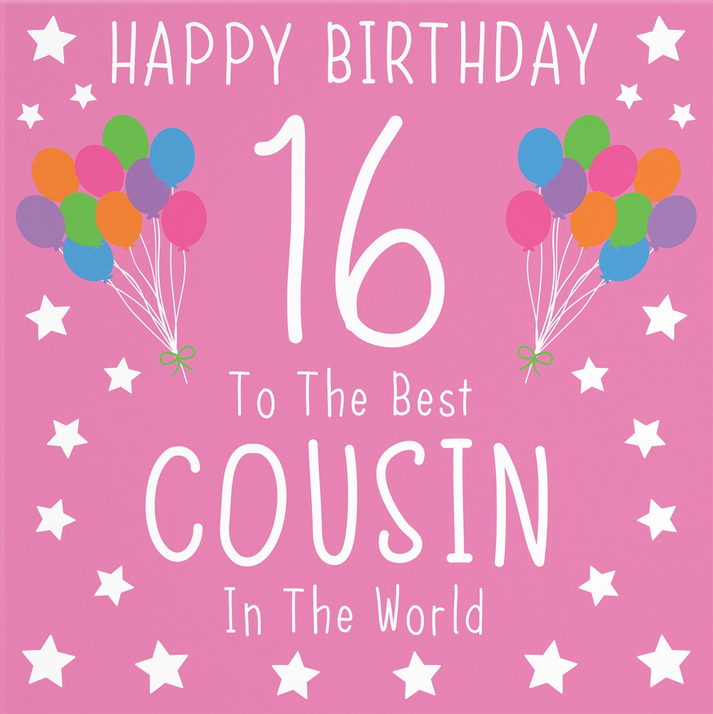 16th Cousin Female Pink Birthday Card Iconic - Default Title (B08YGSZTW5)