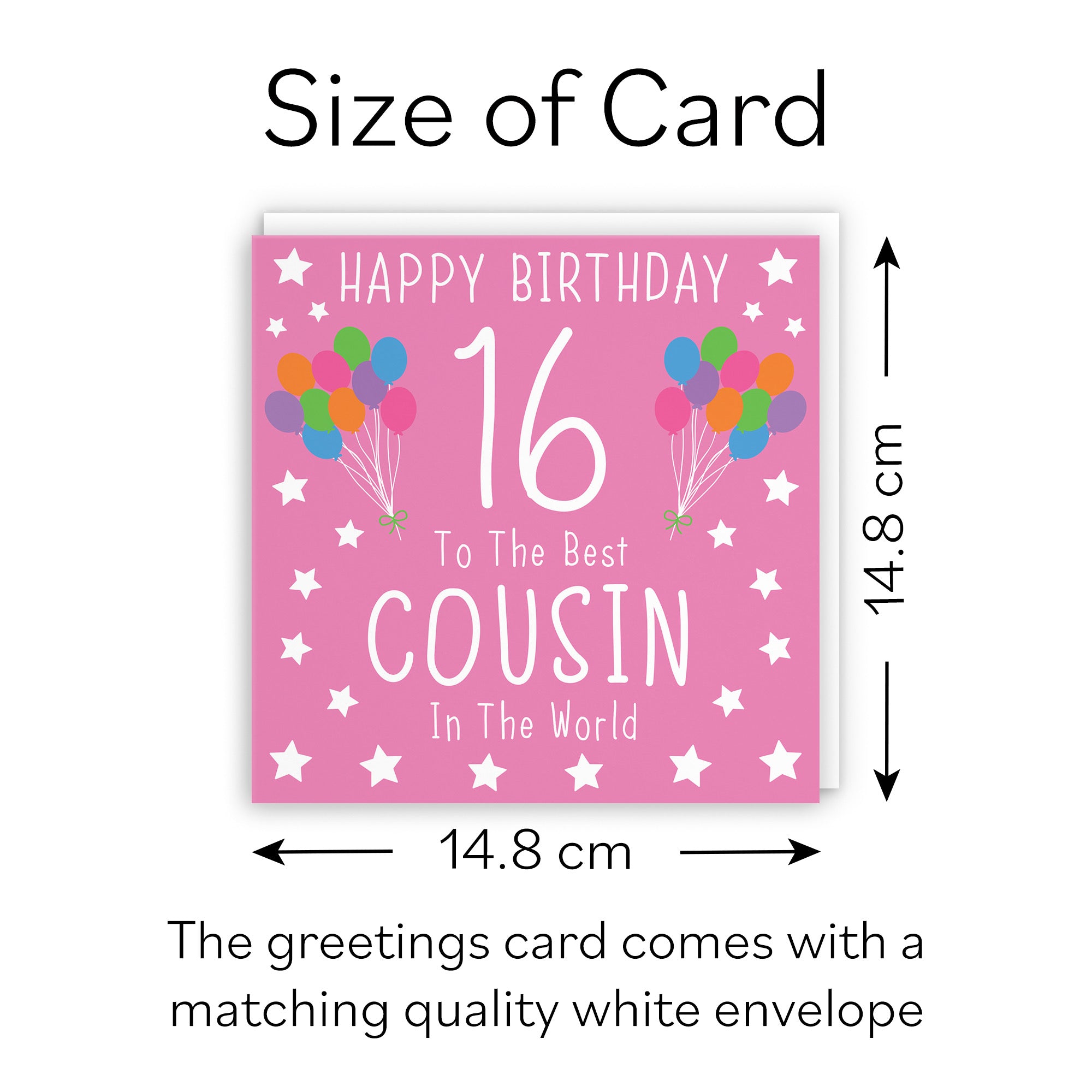 16th Cousin Female Pink Birthday Card Iconic - Default Title (B08YGSZTW5)