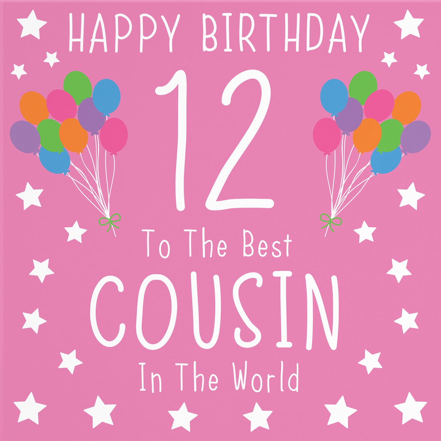 12th Cousin Female Pink Birthday Card Iconic - Default Title (B08YGTW8ZK)