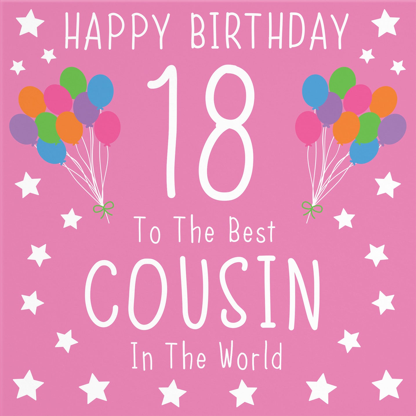 18th Cousin Female Pink Birthday Card Iconic - Default Title (B08YGWZ5C6)