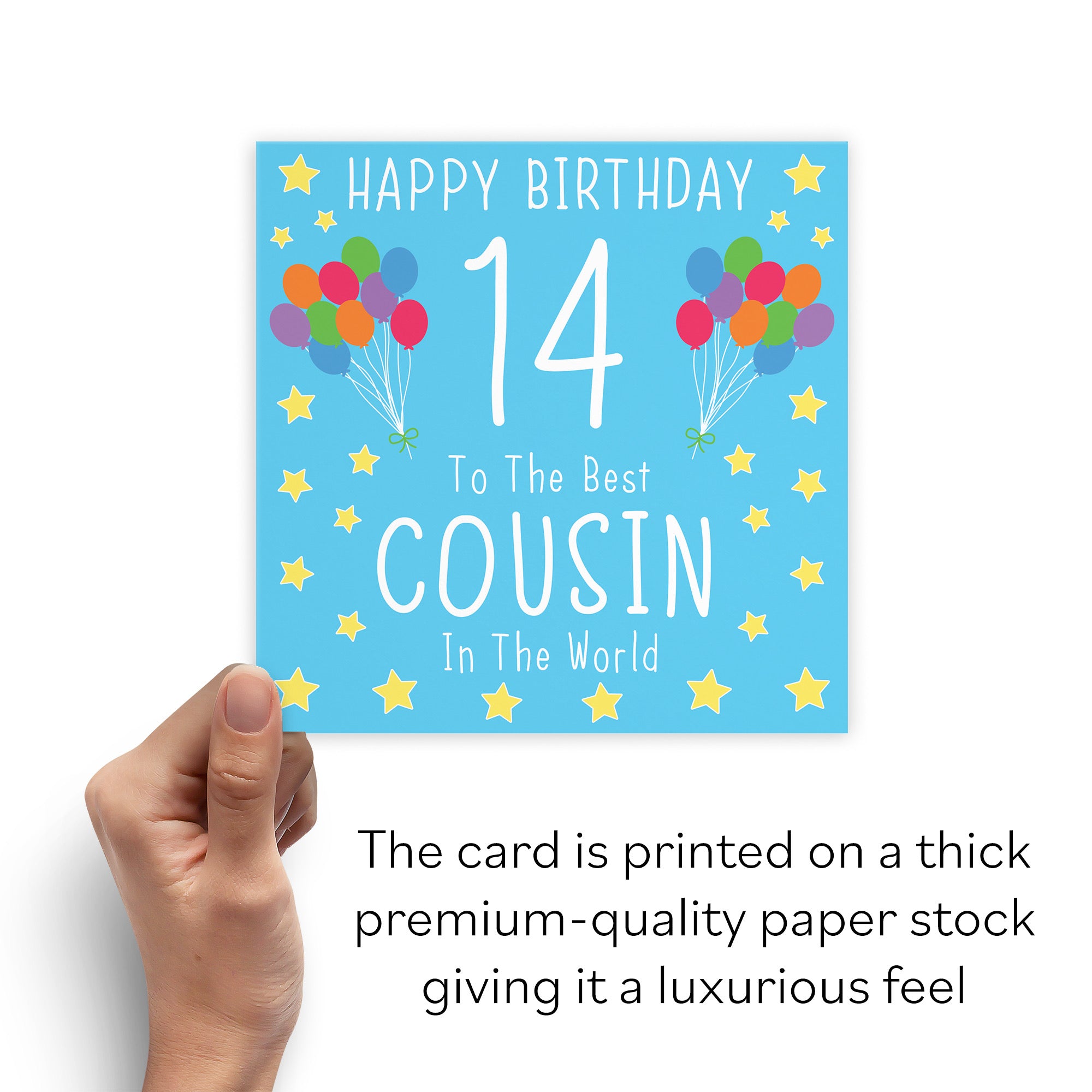 14th Cousin Male Blue Birthday Card Iconic - Default Title (B08YGXQW2F)