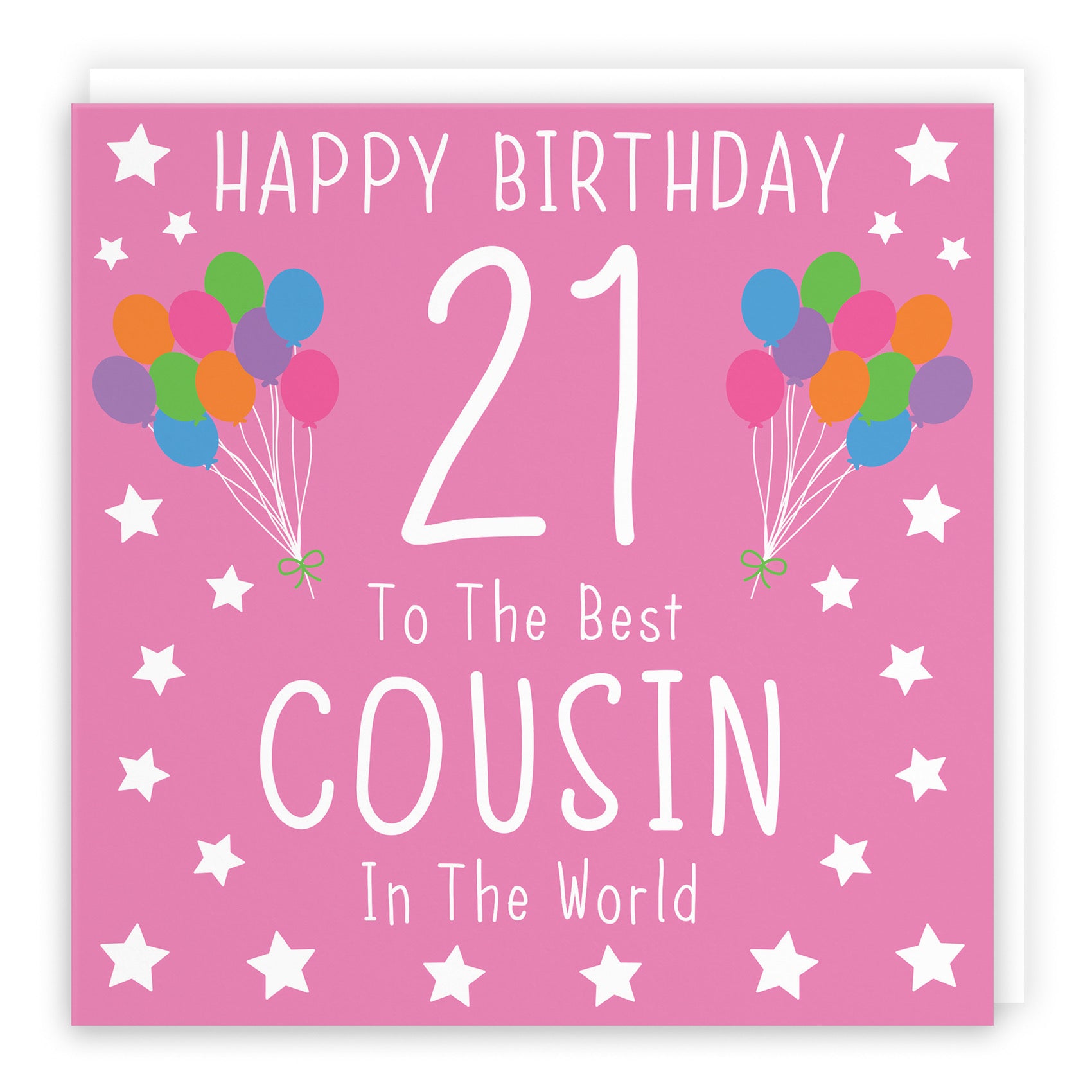 21st Cousin Female Pink Birthday Card Iconic - Default Title (B08YGXT29J)